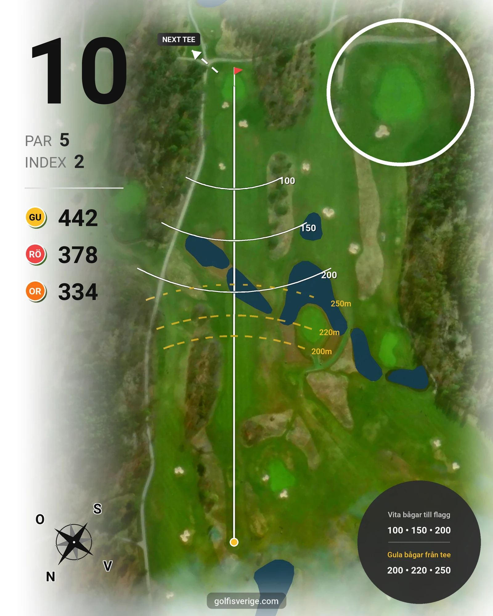 Banguide Classic på Landeryds Golfklubb - Hål 10 karta