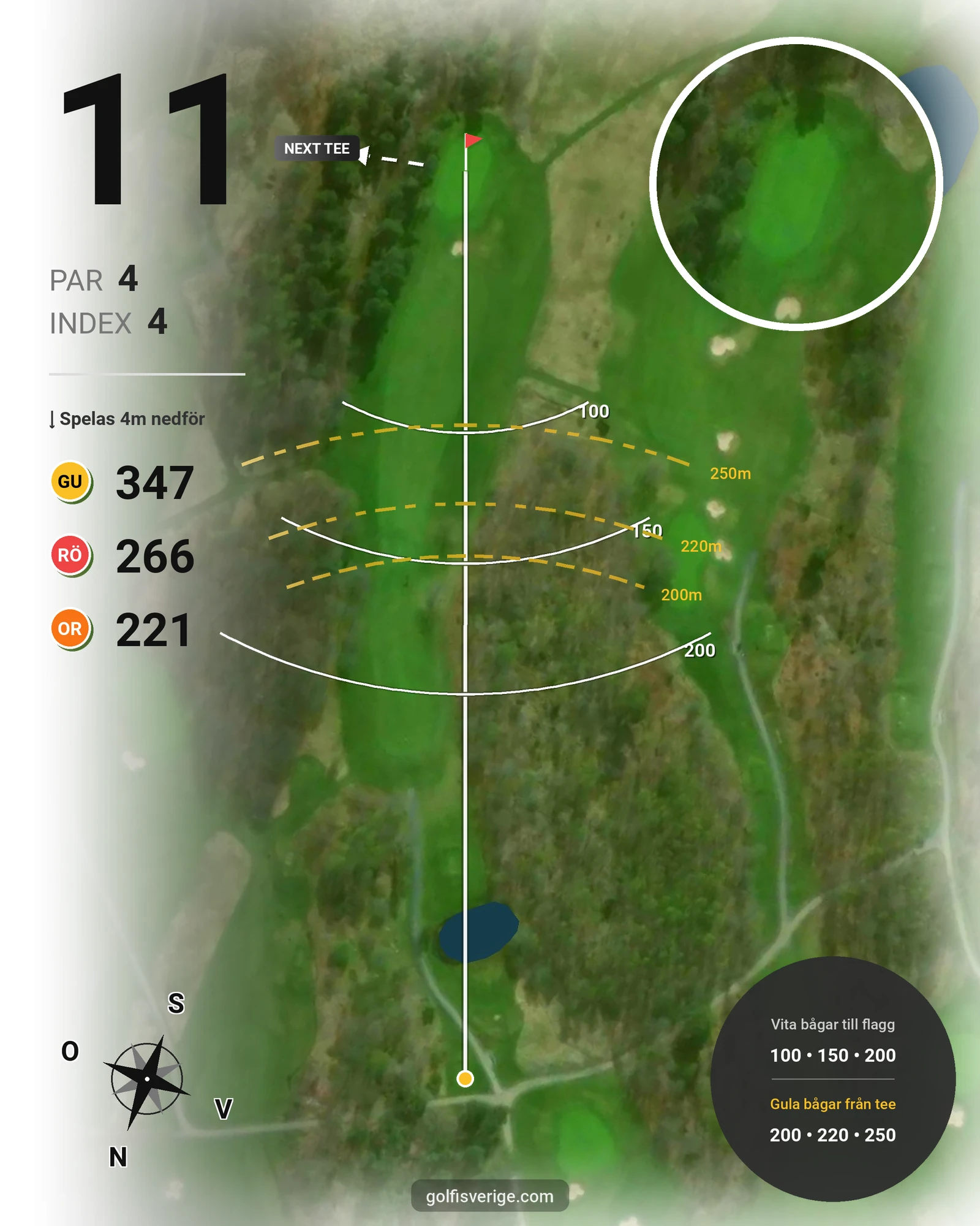Banguide Classic på Landeryds Golfklubb - Hål 11 karta