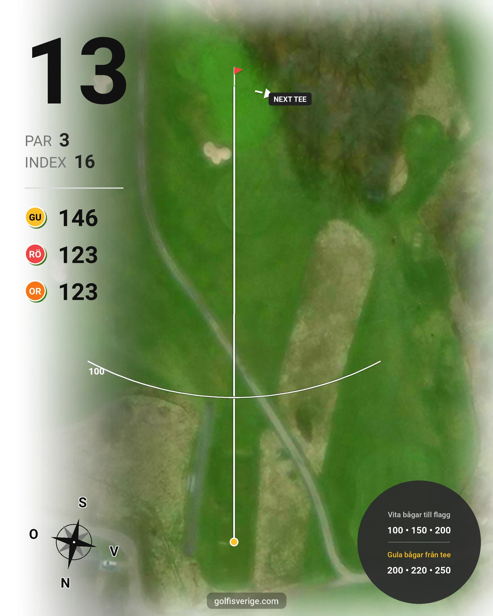 Banguide Classic på Landeryds Golfklubb - Hål 13 karta