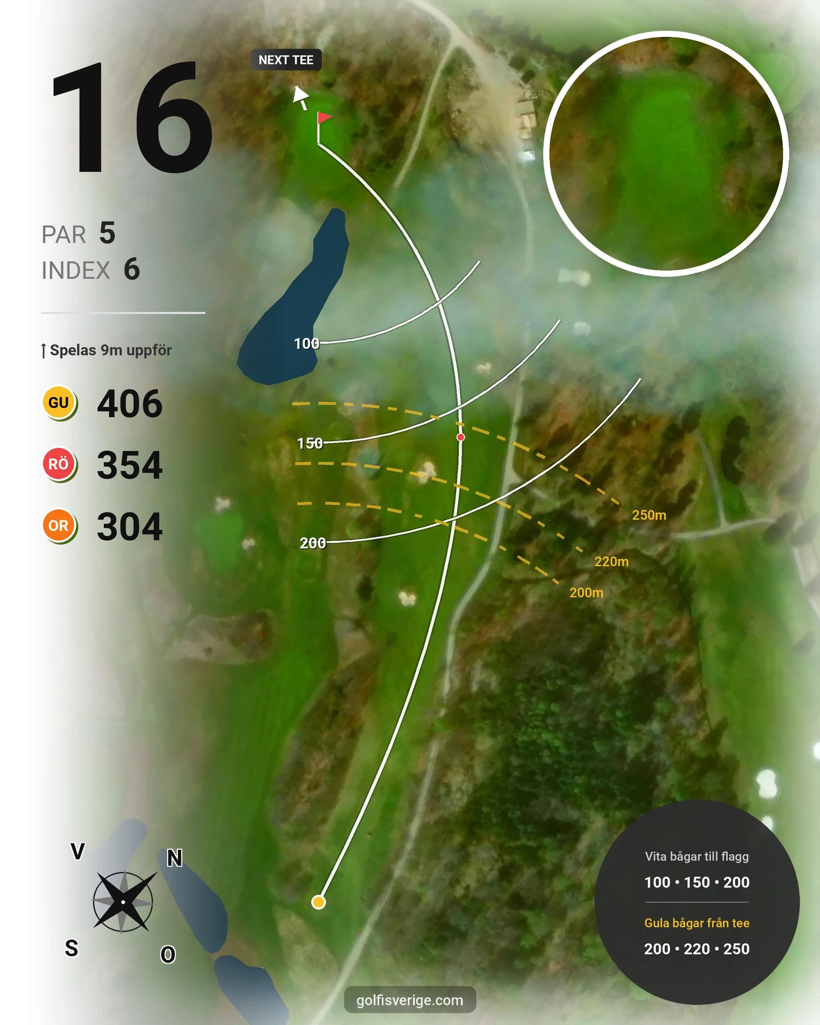 Banguide Classic på Landeryds Golfklubb - Hål 16 karta
