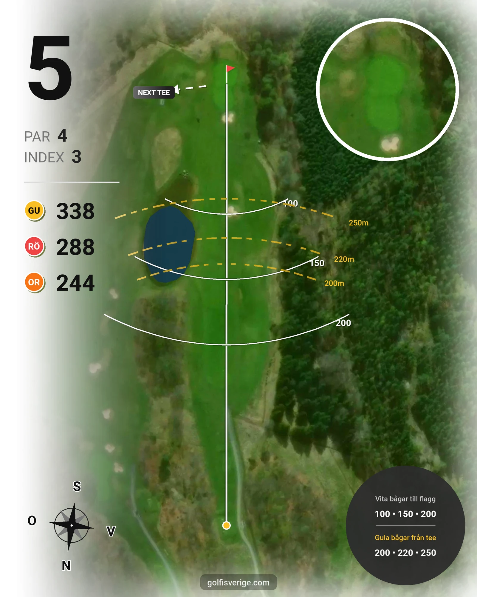 Banguide Classic på Landeryds Golfklubb - Hål 5 karta