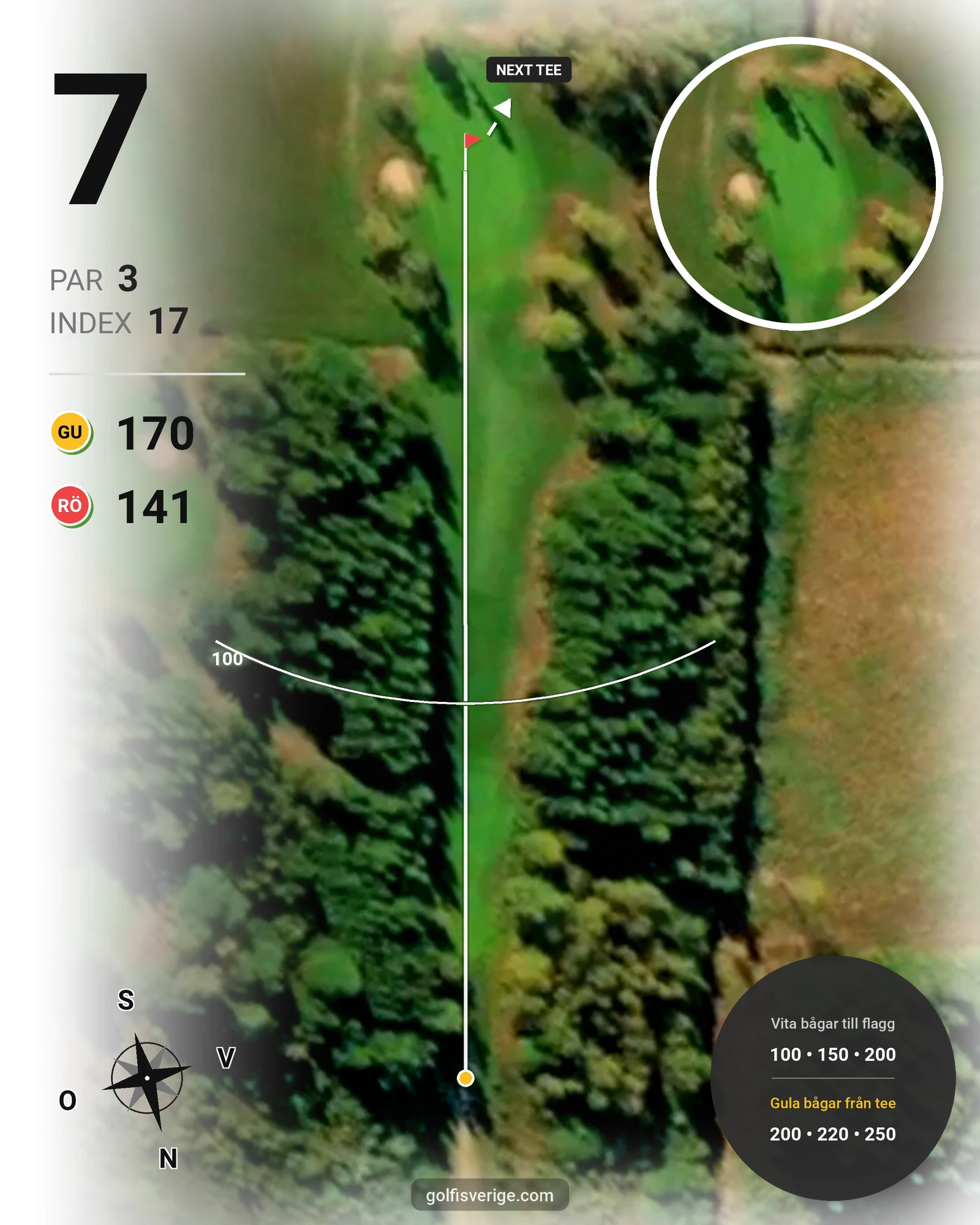 Banguide Ängavattnet på Lanna Golfklubb - Hål 7 karta