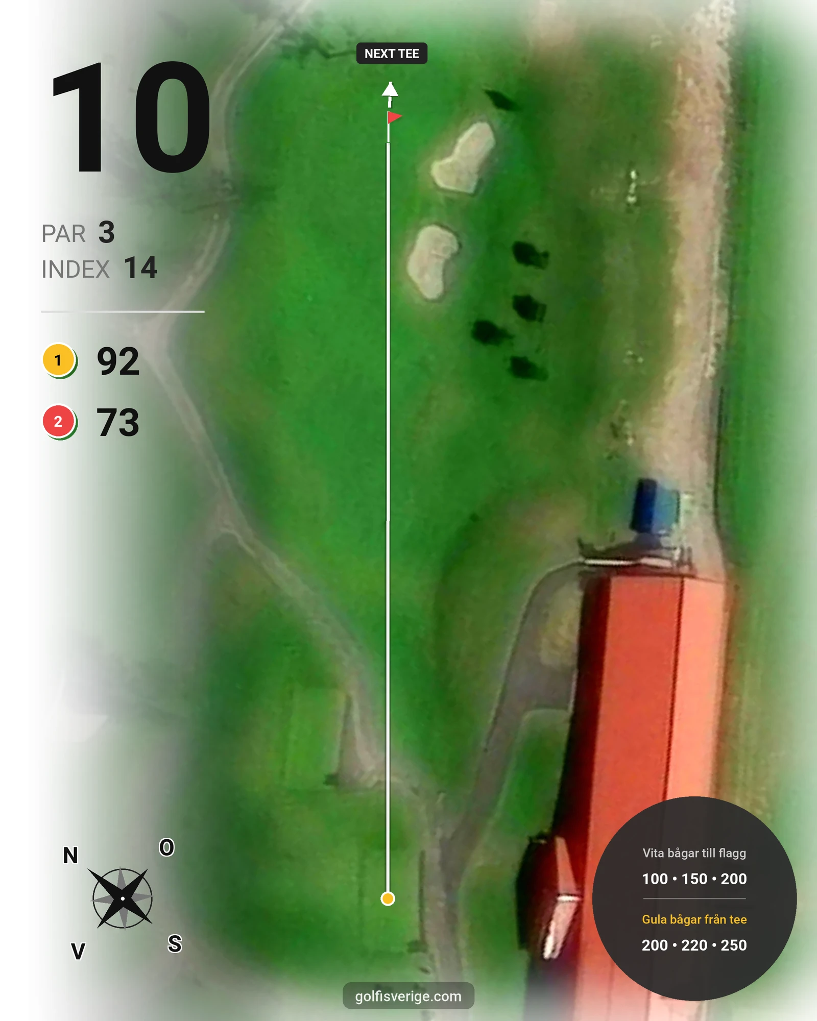 Banguide Par 3 banan på Lannalodge Golfresort - Hål 10 karta