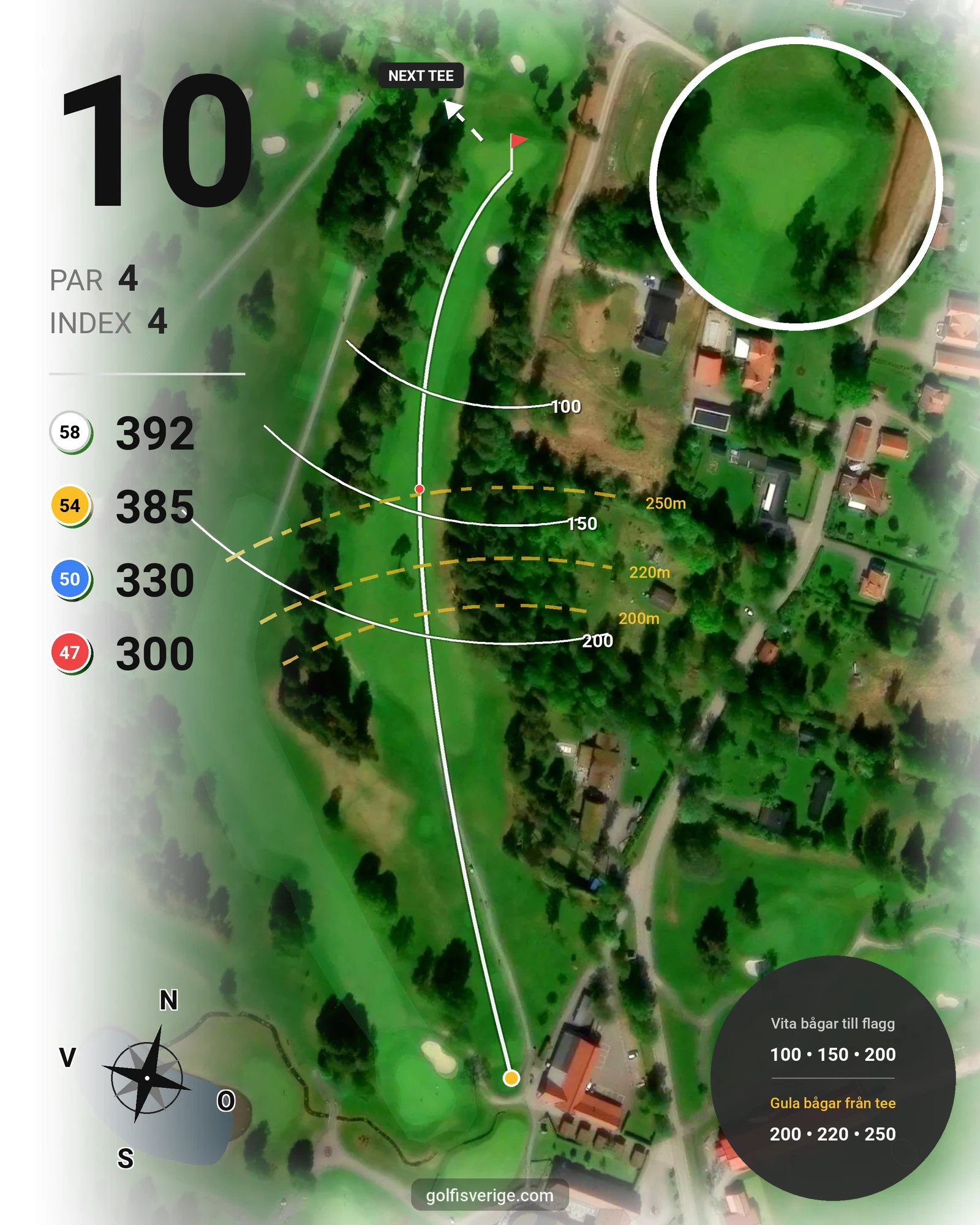 Banguide 18-hålsbanan på Lannalodge Golfresort - Hål 10 karta