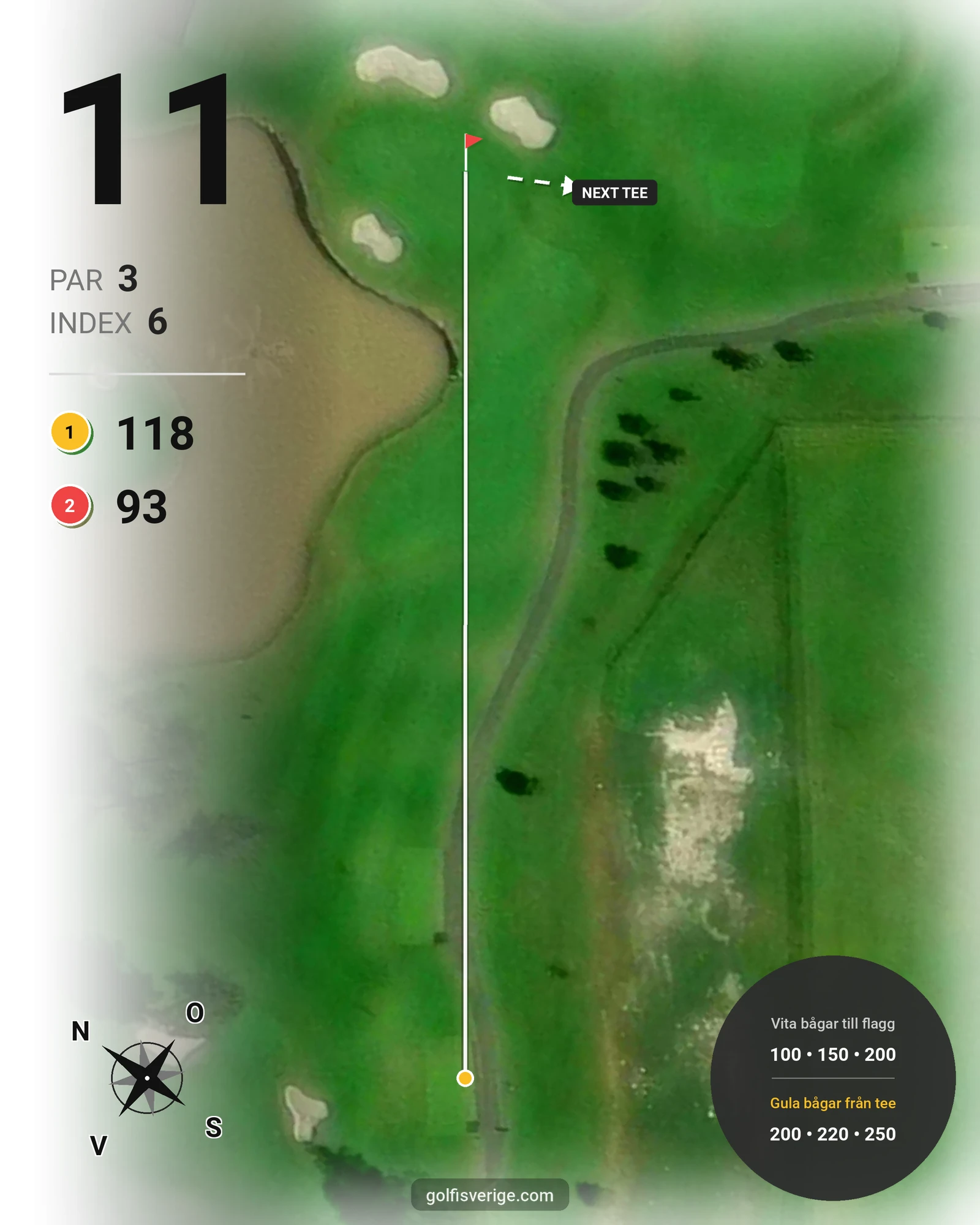 Banguide Par 3 banan på Lannalodge Golfresort - Hål 11 karta