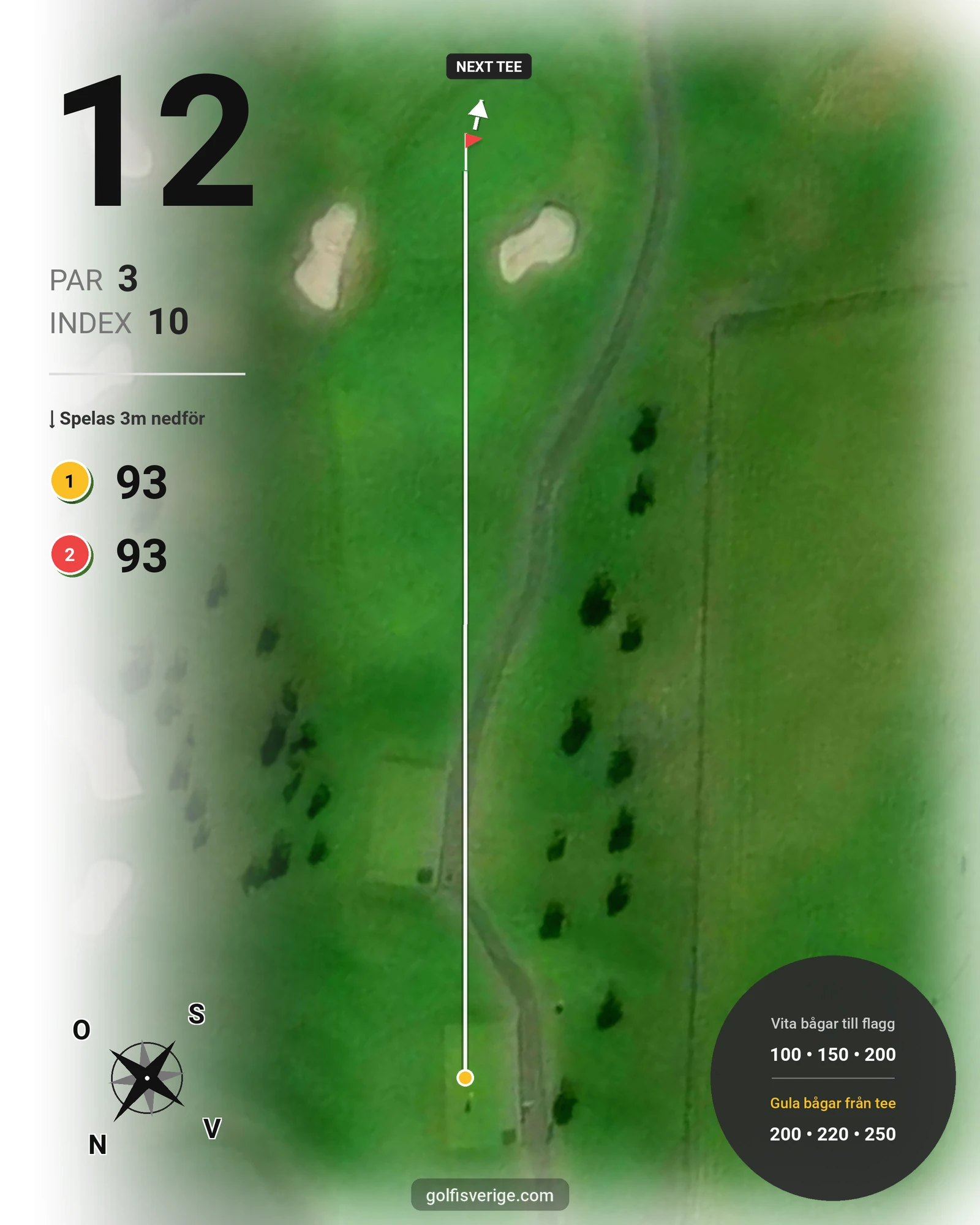 Banguide Par 3 banan på Lannalodge Golfresort - Hål 12 karta