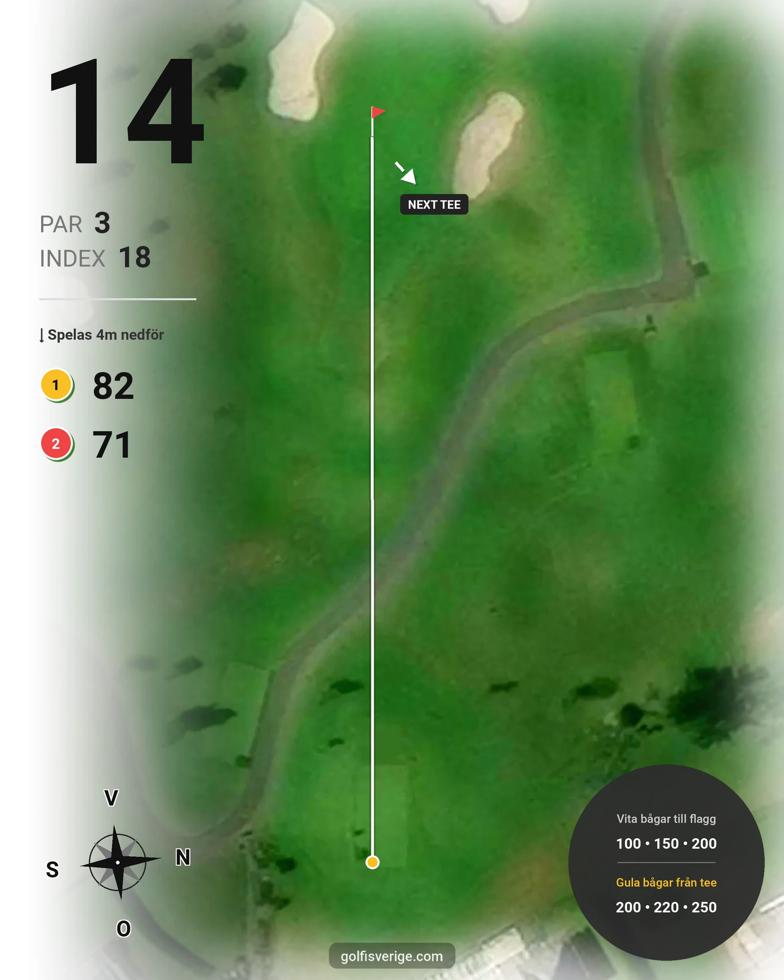 Banguide Par 3 banan på Lannalodge Golfresort - Hål 14 karta