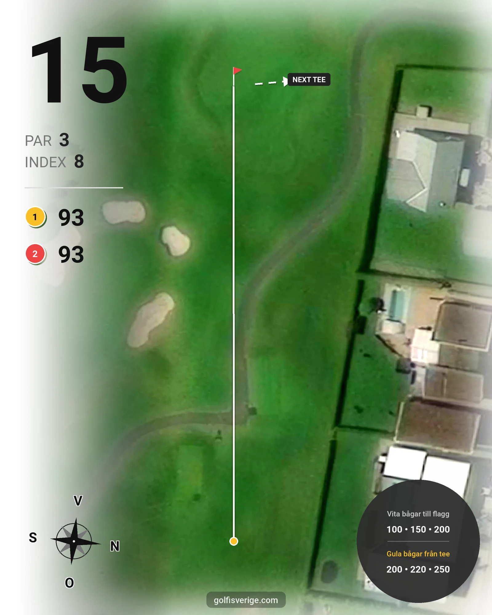 Banguide Par 3 banan på Lannalodge Golfresort - Hål 15 karta