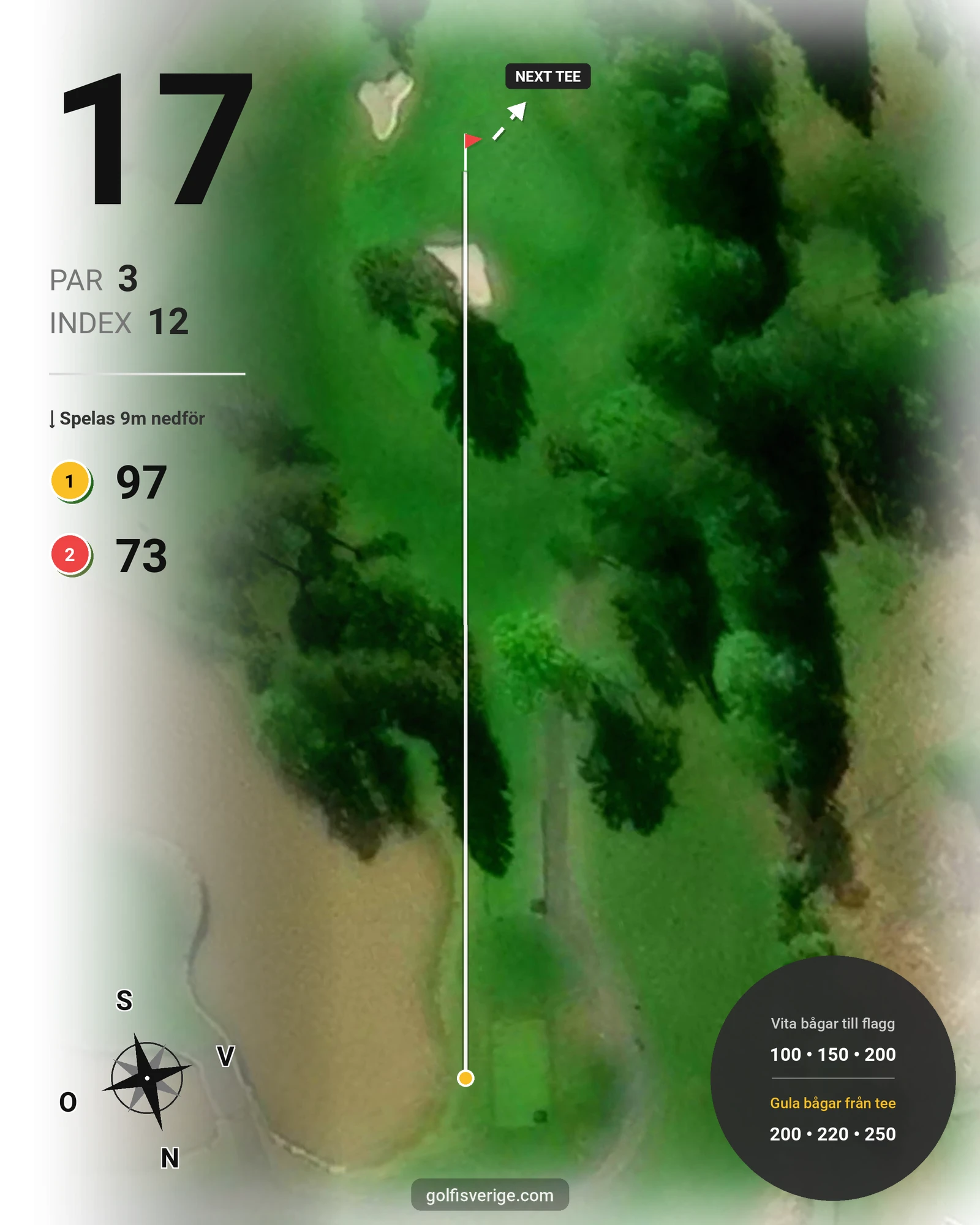 Banguide Par 3 banan på Lannalodge Golfresort - Hål 17 karta