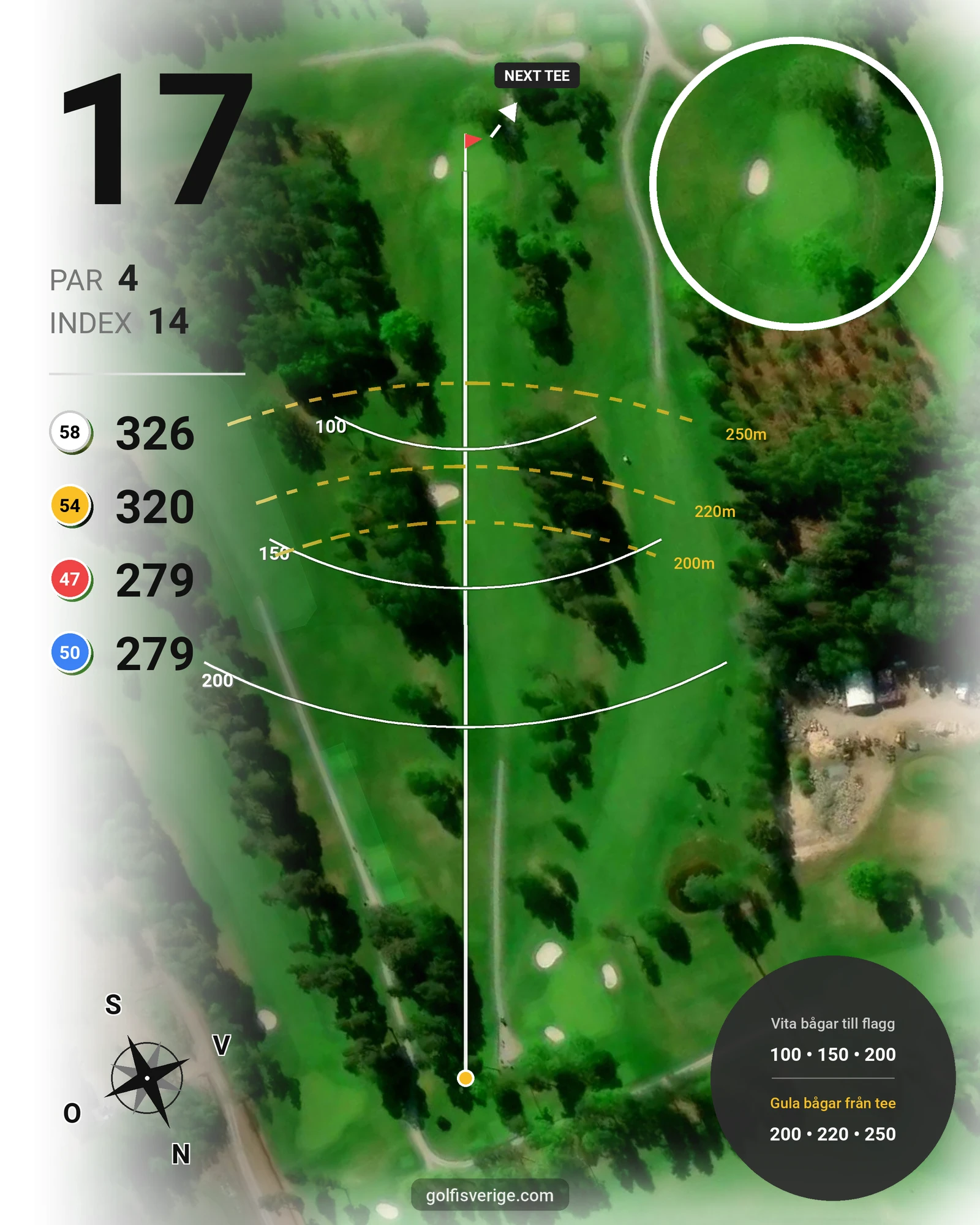 Banguide 18-hålsbanan på Lannalodge Golfresort - Hål 17 karta