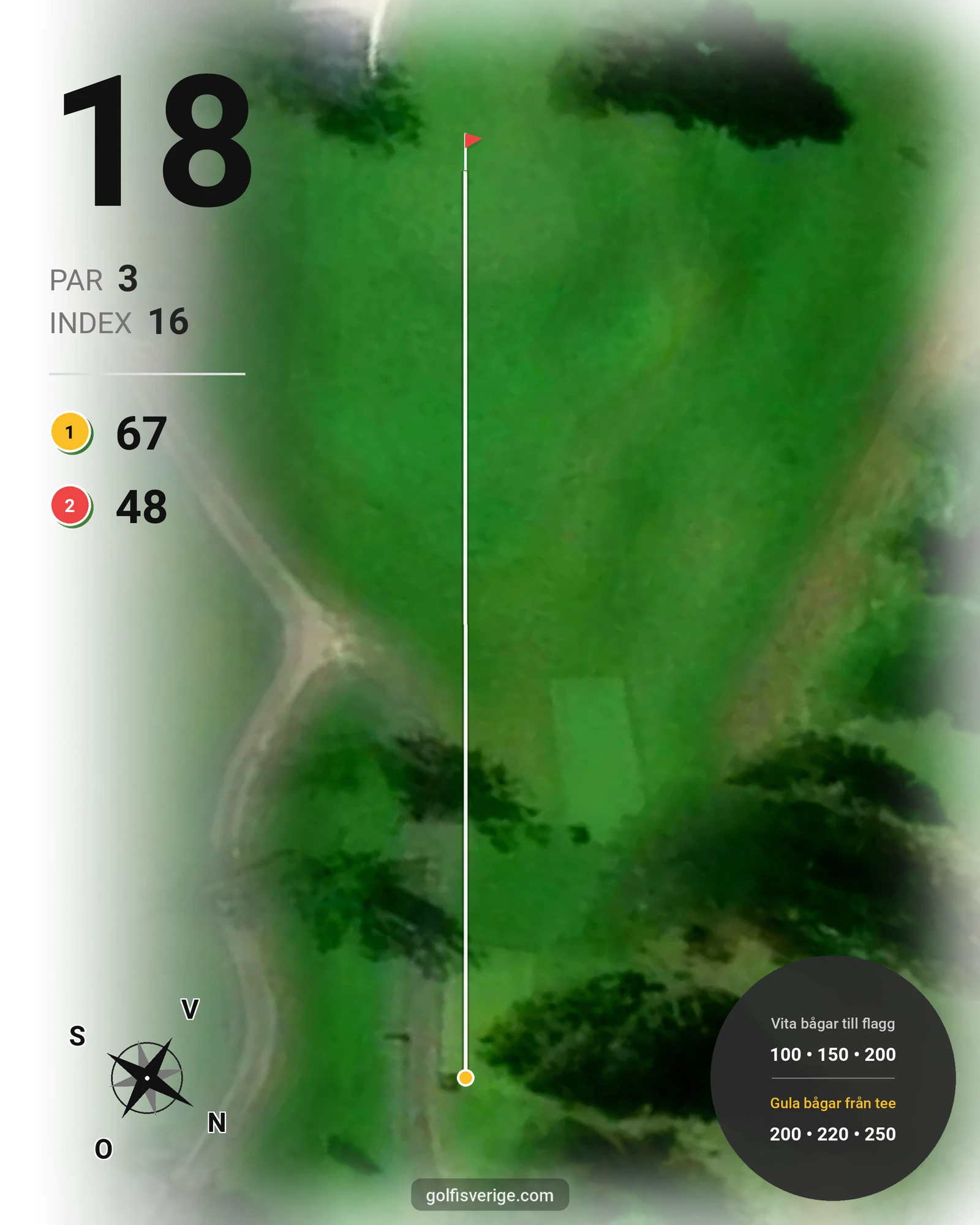 Banguide Par 3 banan på Lannalodge Golfresort - Hål 18 karta