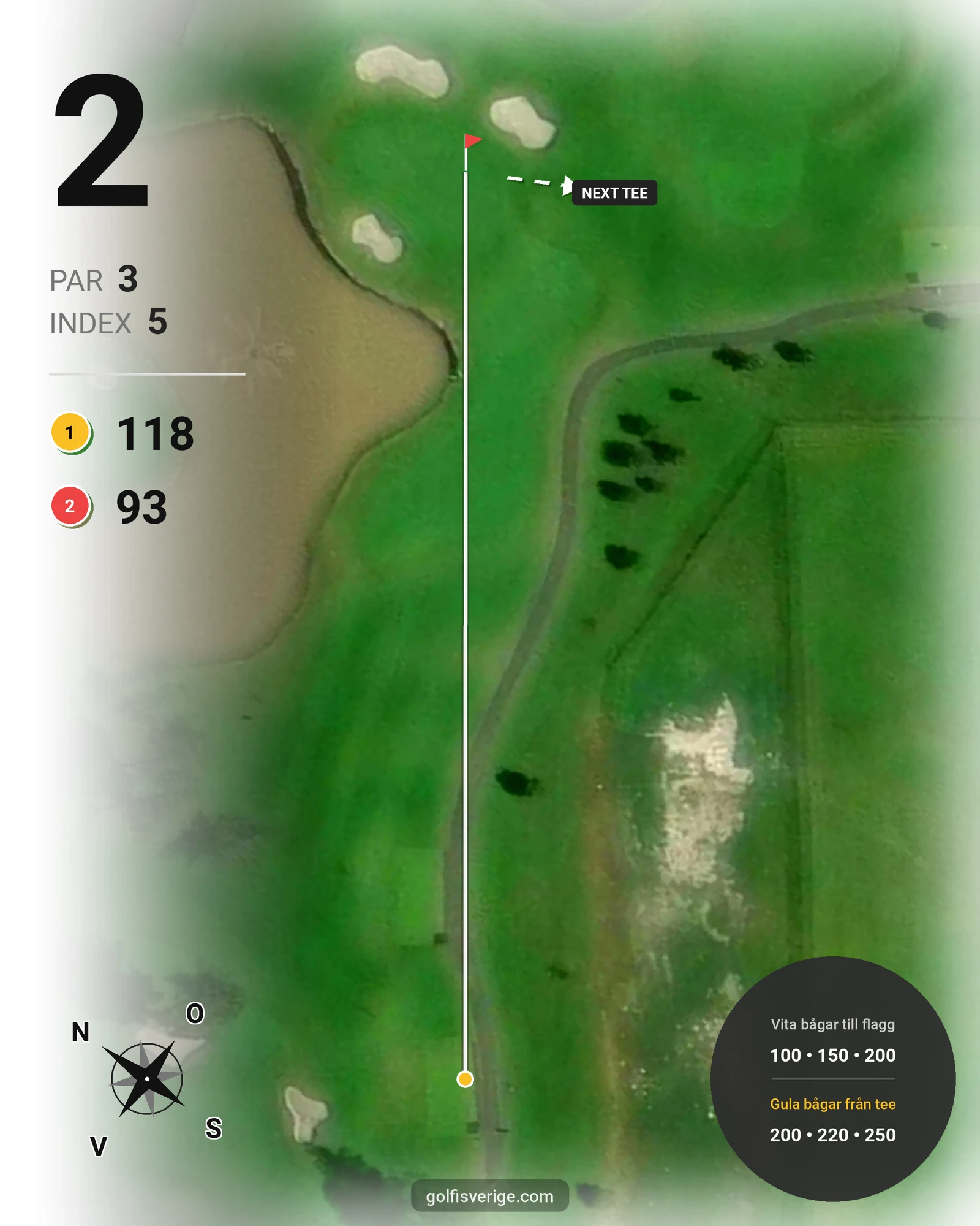 Banguide Par 3 banan på Lannalodge Golfresort - Hål 2 karta