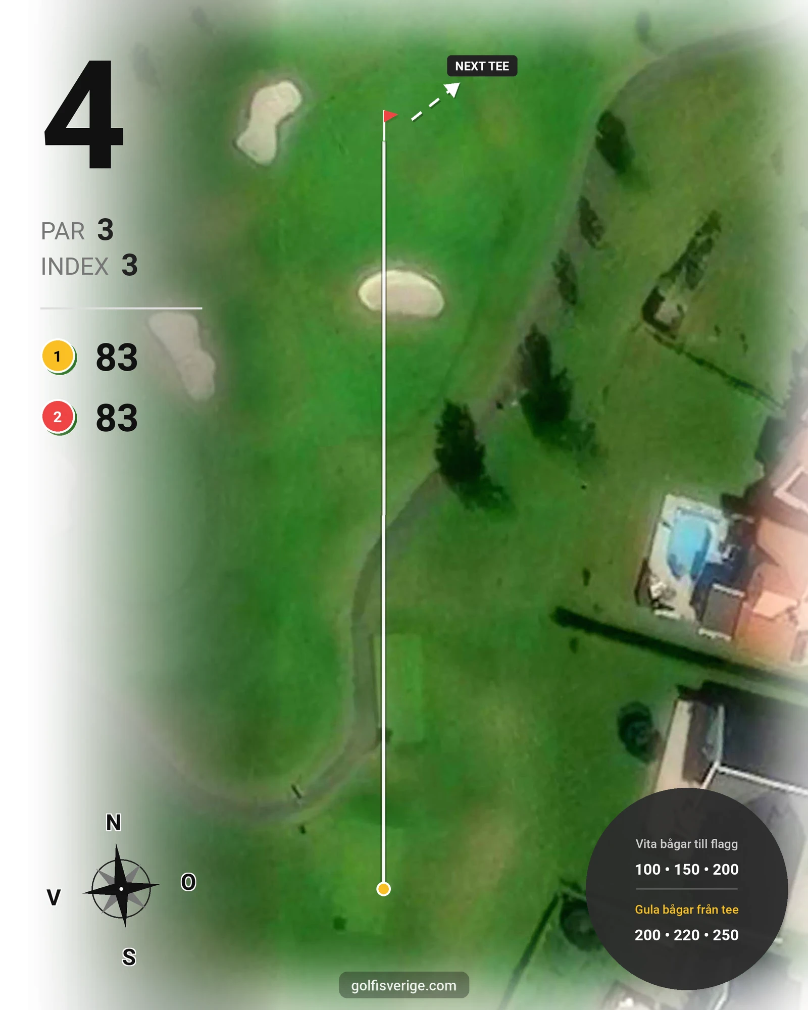 Banguide Par 3 banan på Lannalodge Golfresort - Hål 4 karta