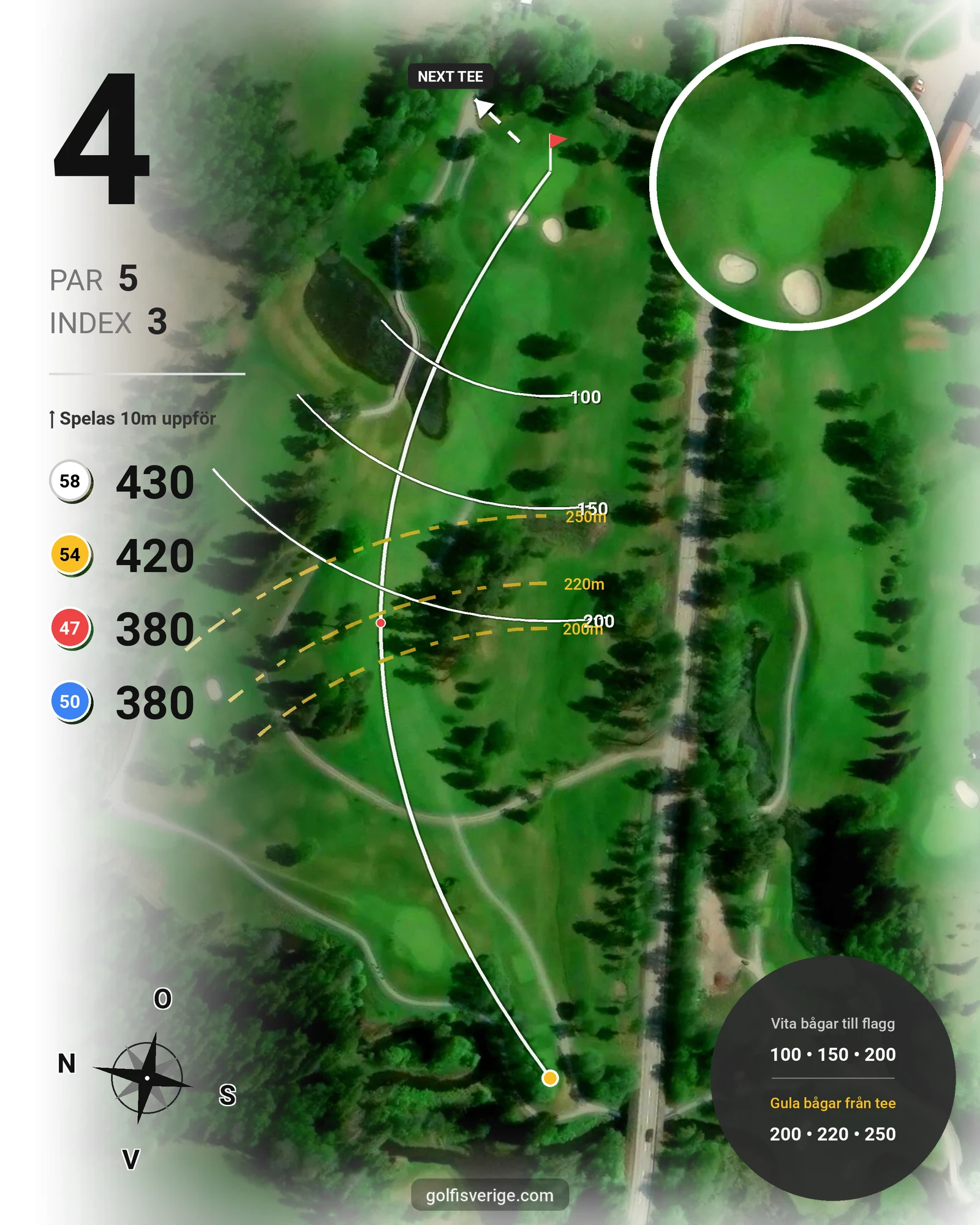 Banguide 18-hålsbanan på Lannalodge Golfresort - Hål 4 karta