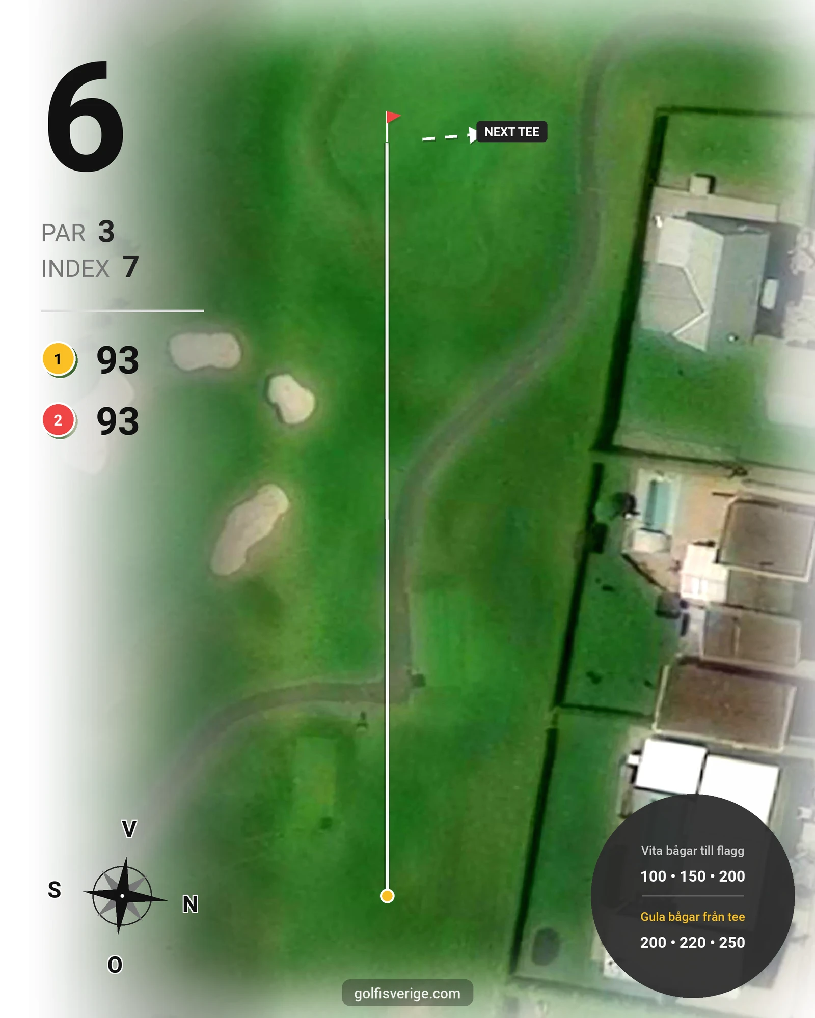 Banguide Par 3 banan på Lannalodge Golfresort - Hål 6 karta