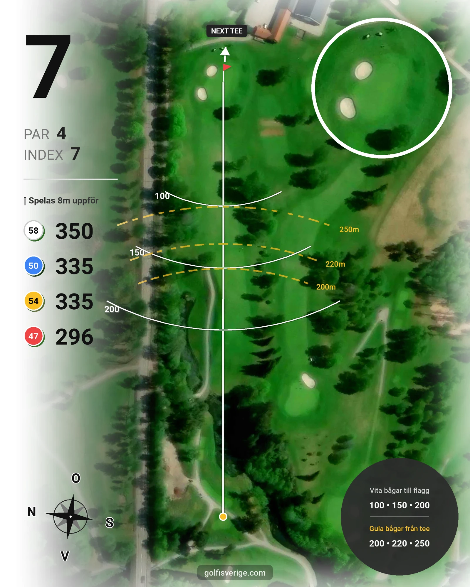 Banguide 18-hålsbanan på Lannalodge Golfresort - Hål 7 karta