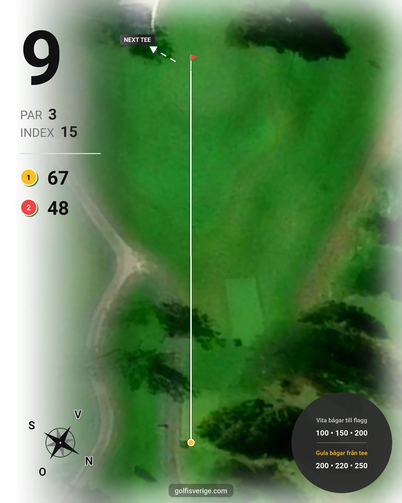 Banguide Par 3 banan på Lannalodge Golfresort - Hål 9 karta