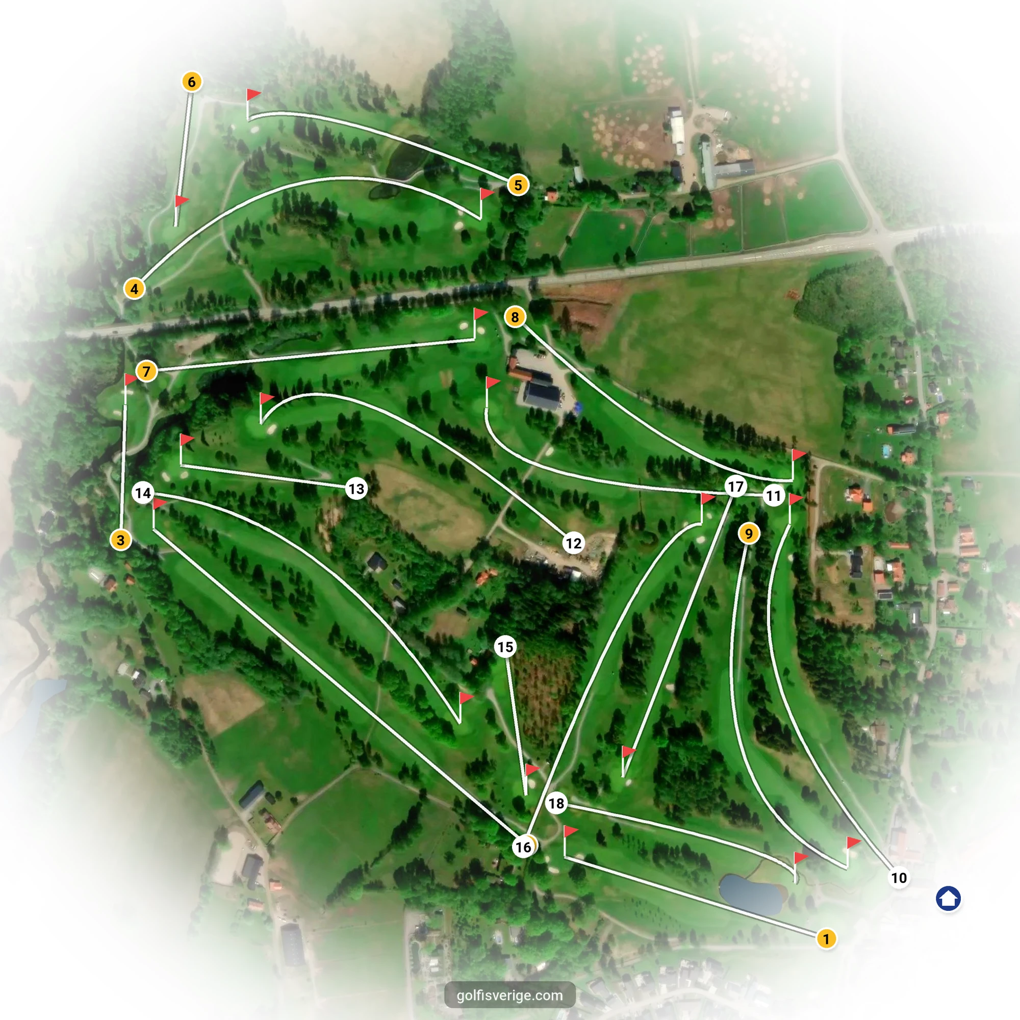 Banguide för Tee 64 banan på Lannalodge Golfresort