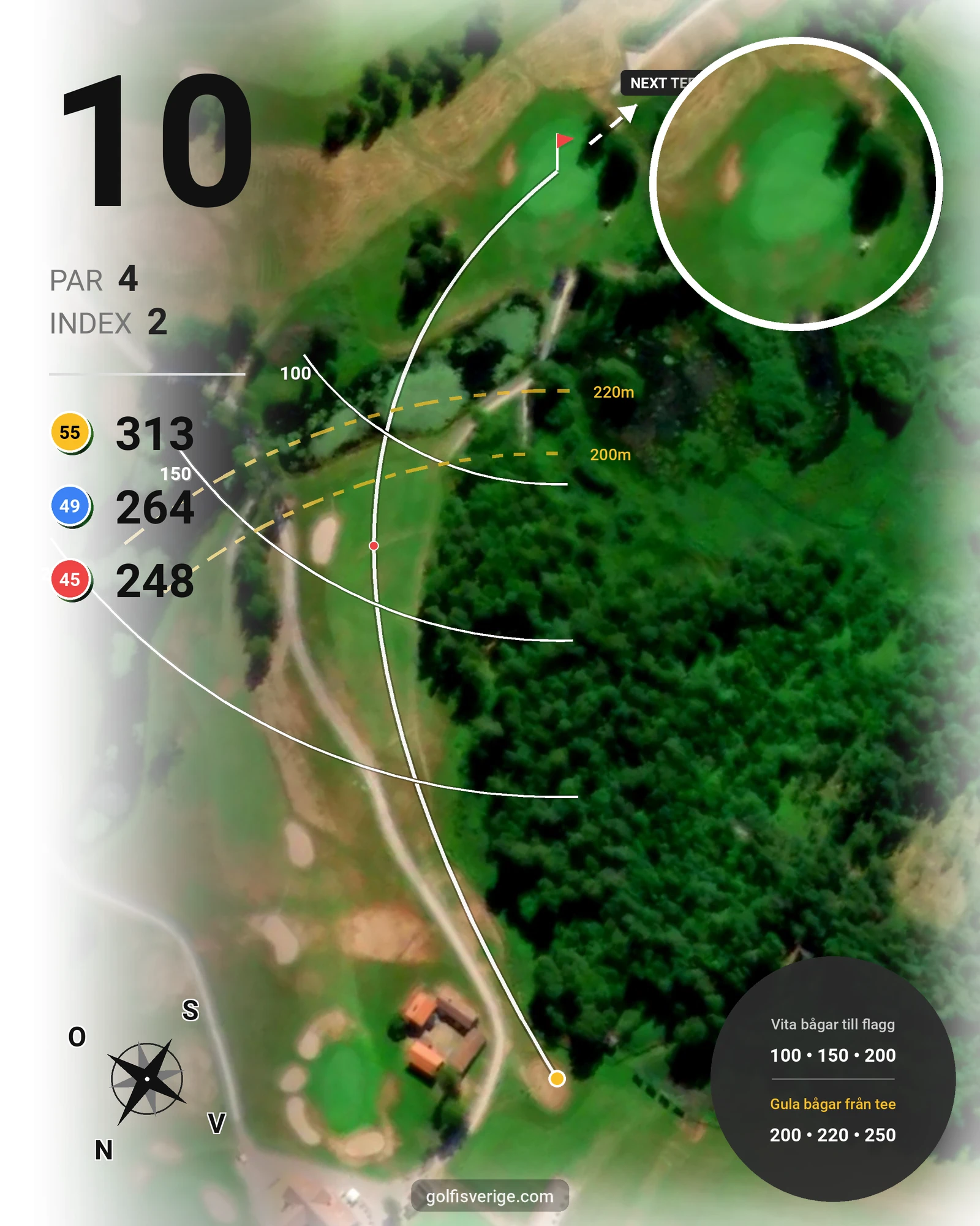 Banguide Leksands Golfbana på Leksands Golfklubb - Hål 10 karta
