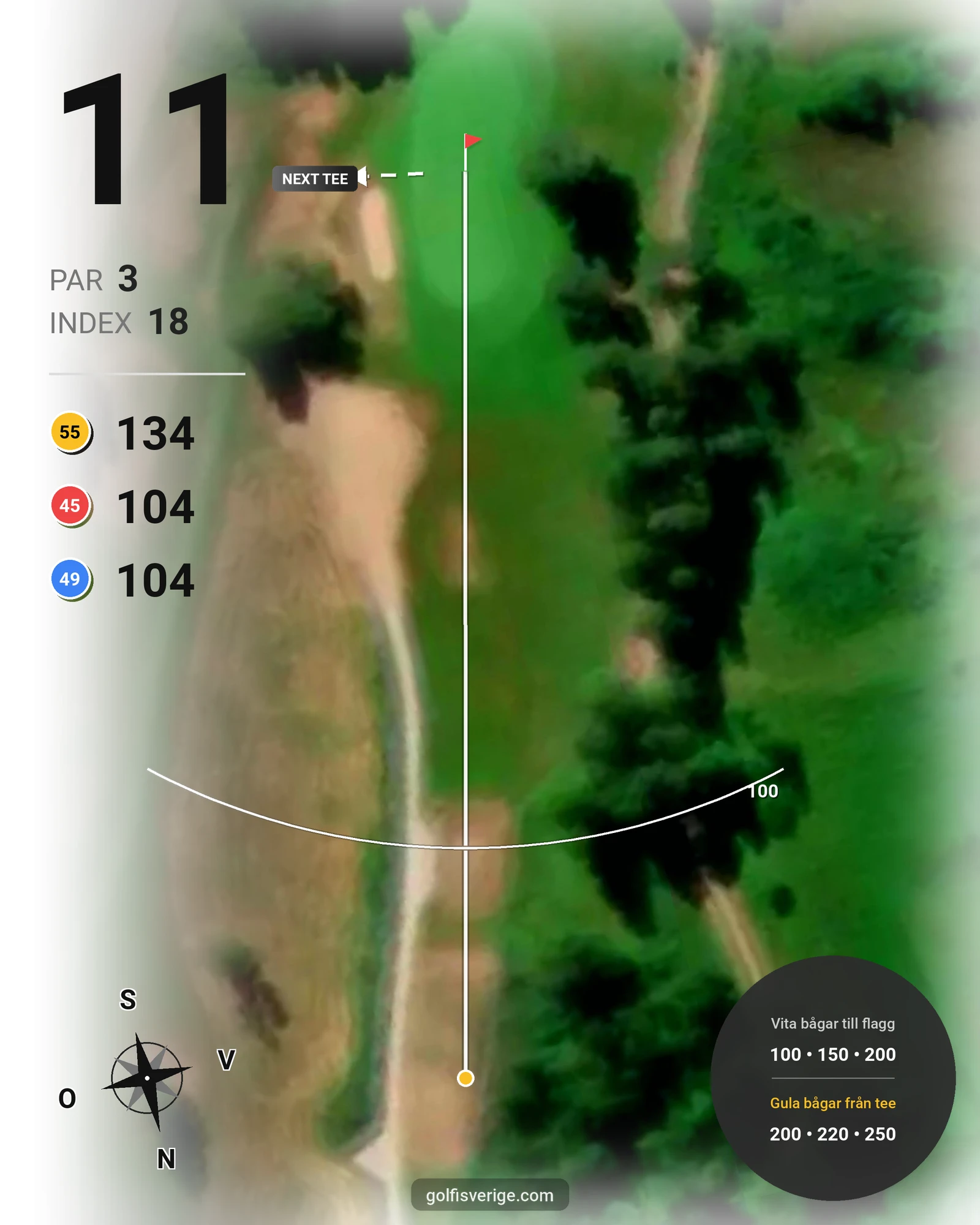 Banguide Leksands Golfbana på Leksands Golfklubb - Hål 11 karta
