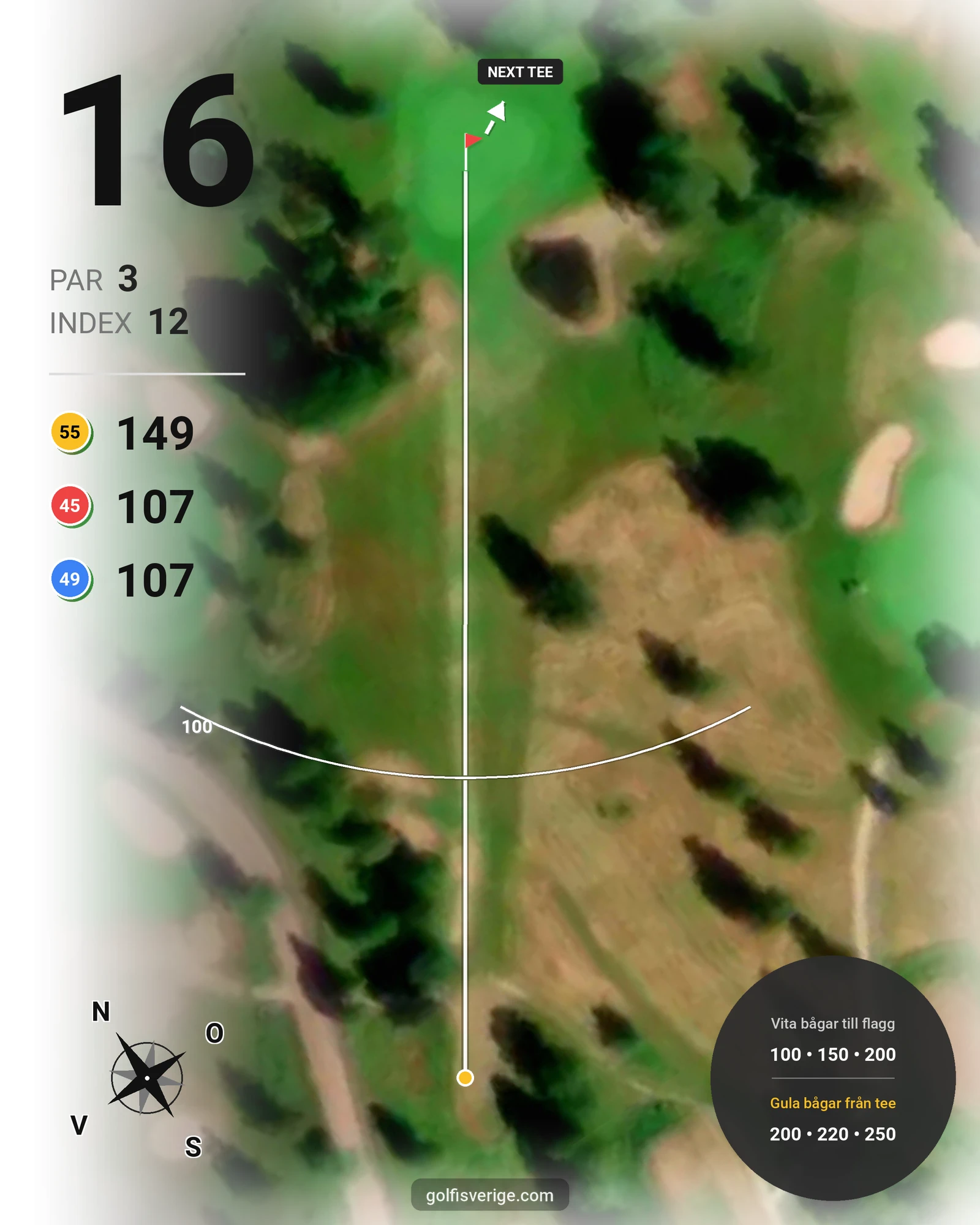 Banguide Leksands Golfbana på Leksands Golfklubb - Hål 16 karta