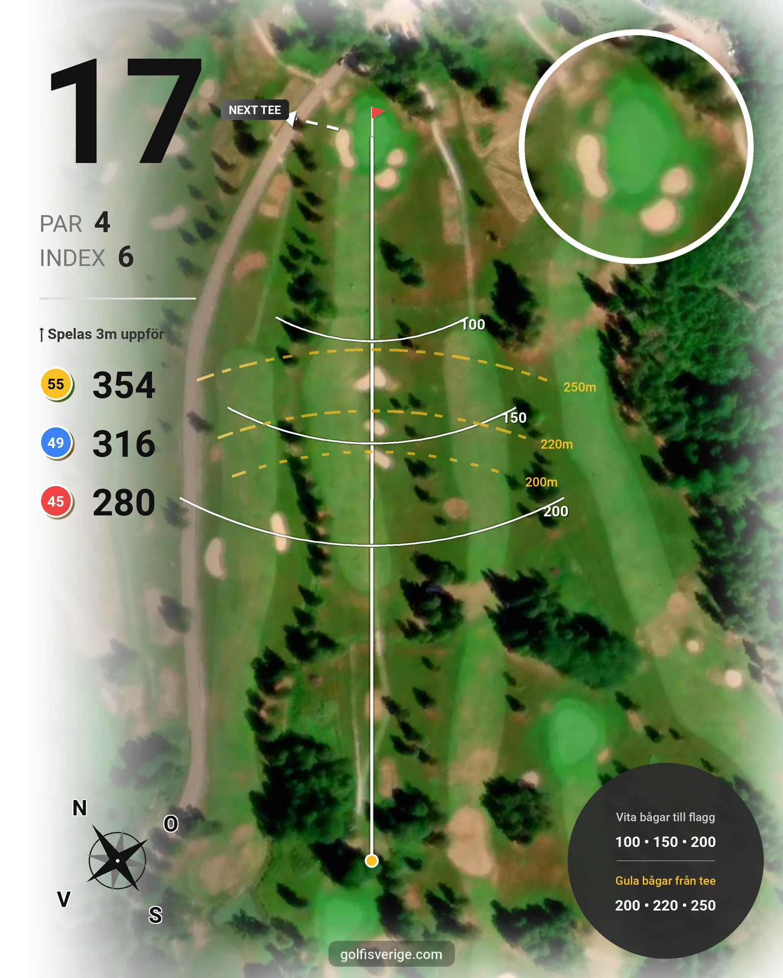 Banguide Leksands Golfbana på Leksands Golfklubb - Hål 17 karta