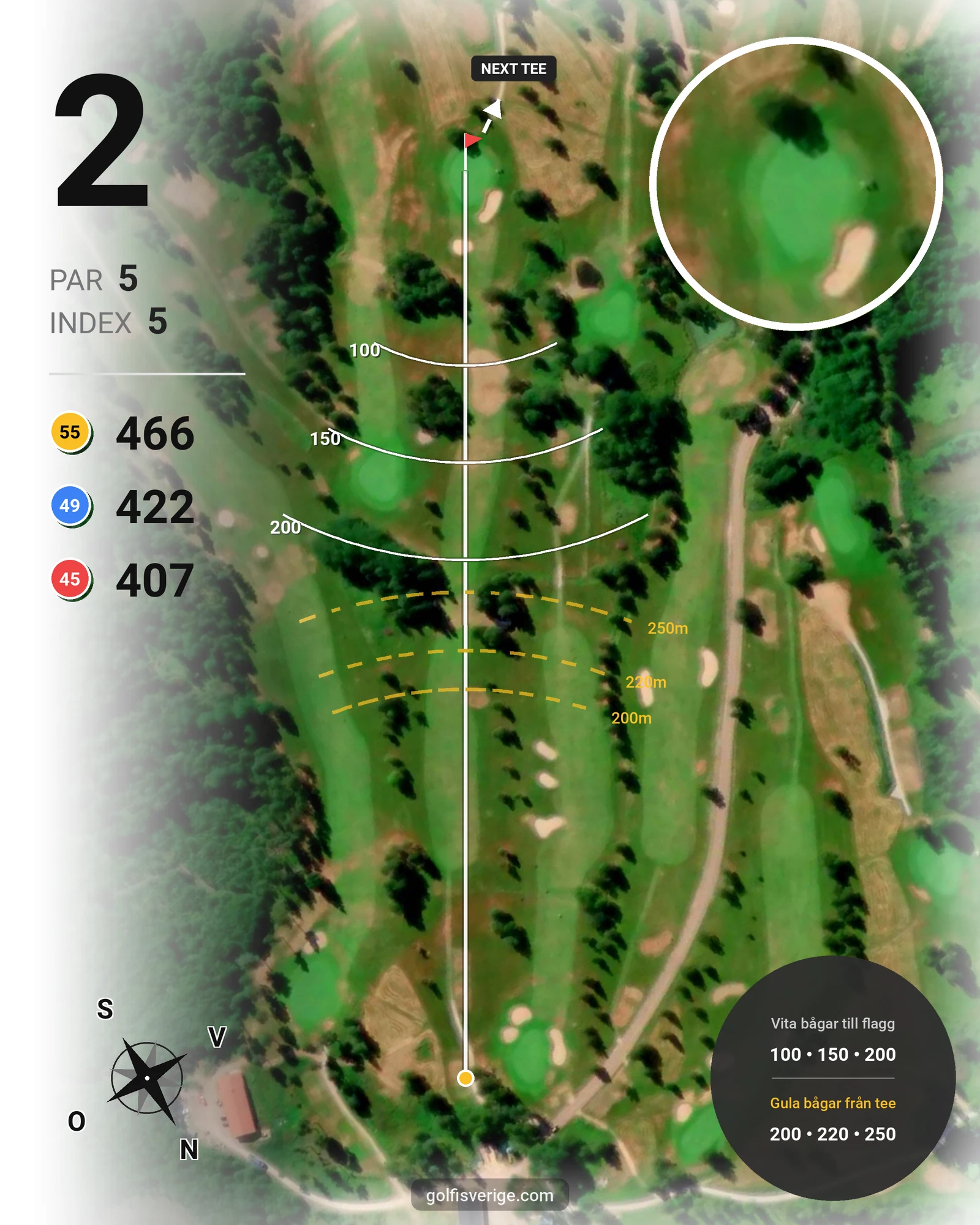Banguide Leksands Golfbana på Leksands Golfklubb - Hål 2 karta
