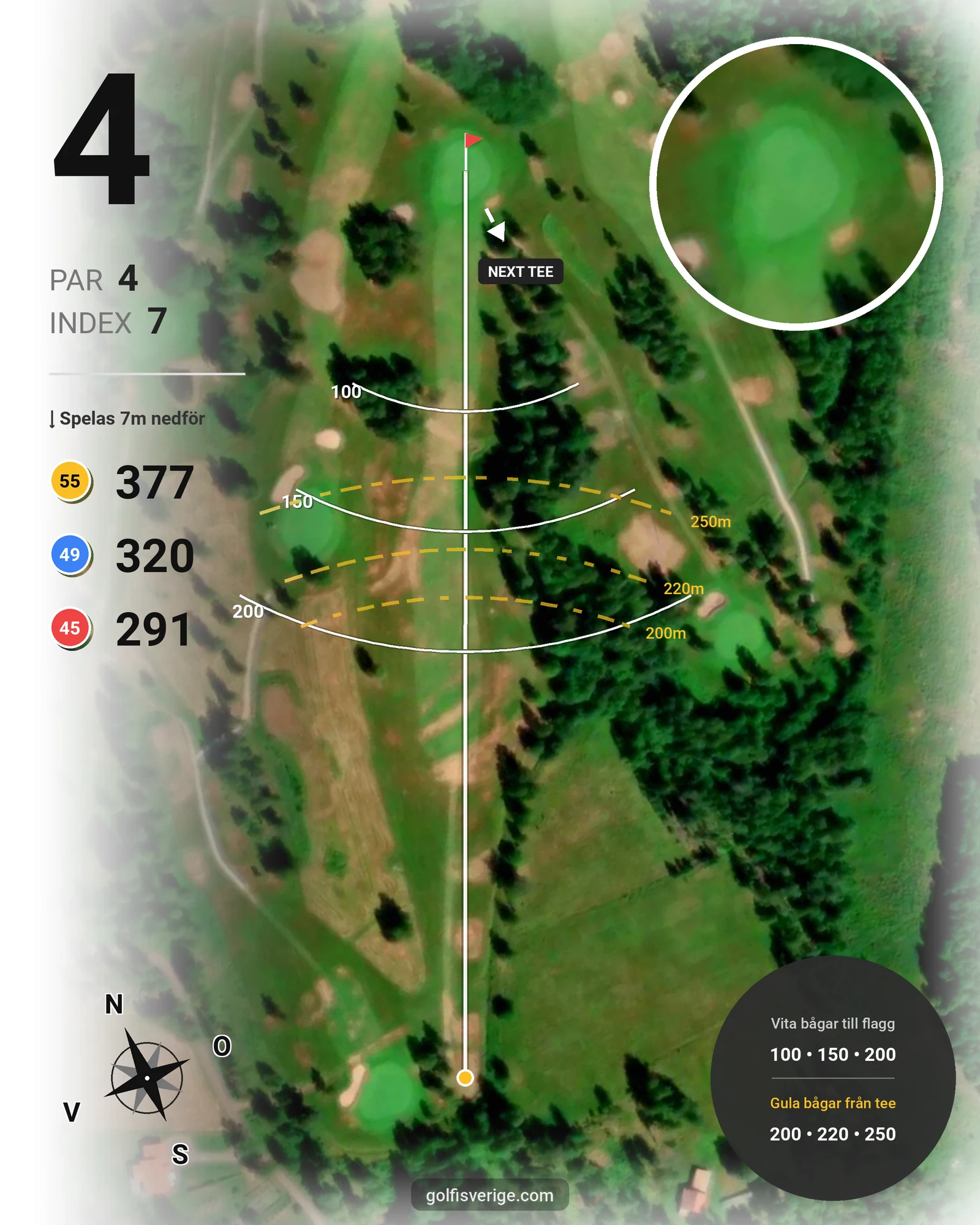 Banguide Leksands Golfbana på Leksands Golfklubb - Hål 4 karta
