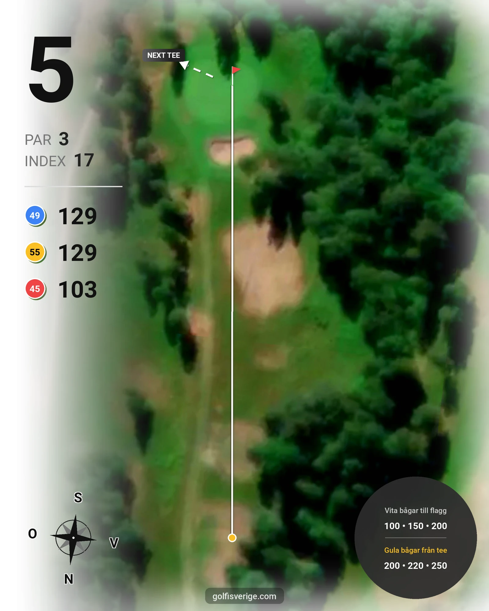 Banguide Leksands Golfbana på Leksands Golfklubb - Hål 5 karta