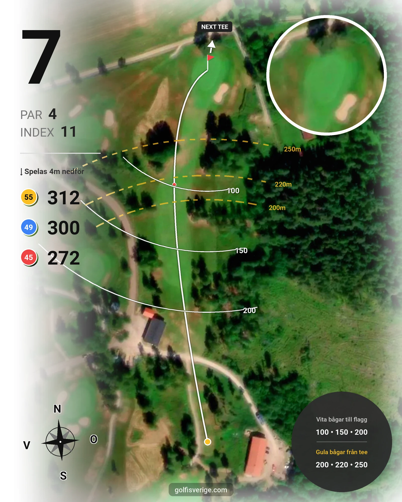 Banguide Leksands Golfbana på Leksands Golfklubb - Hål 7 karta