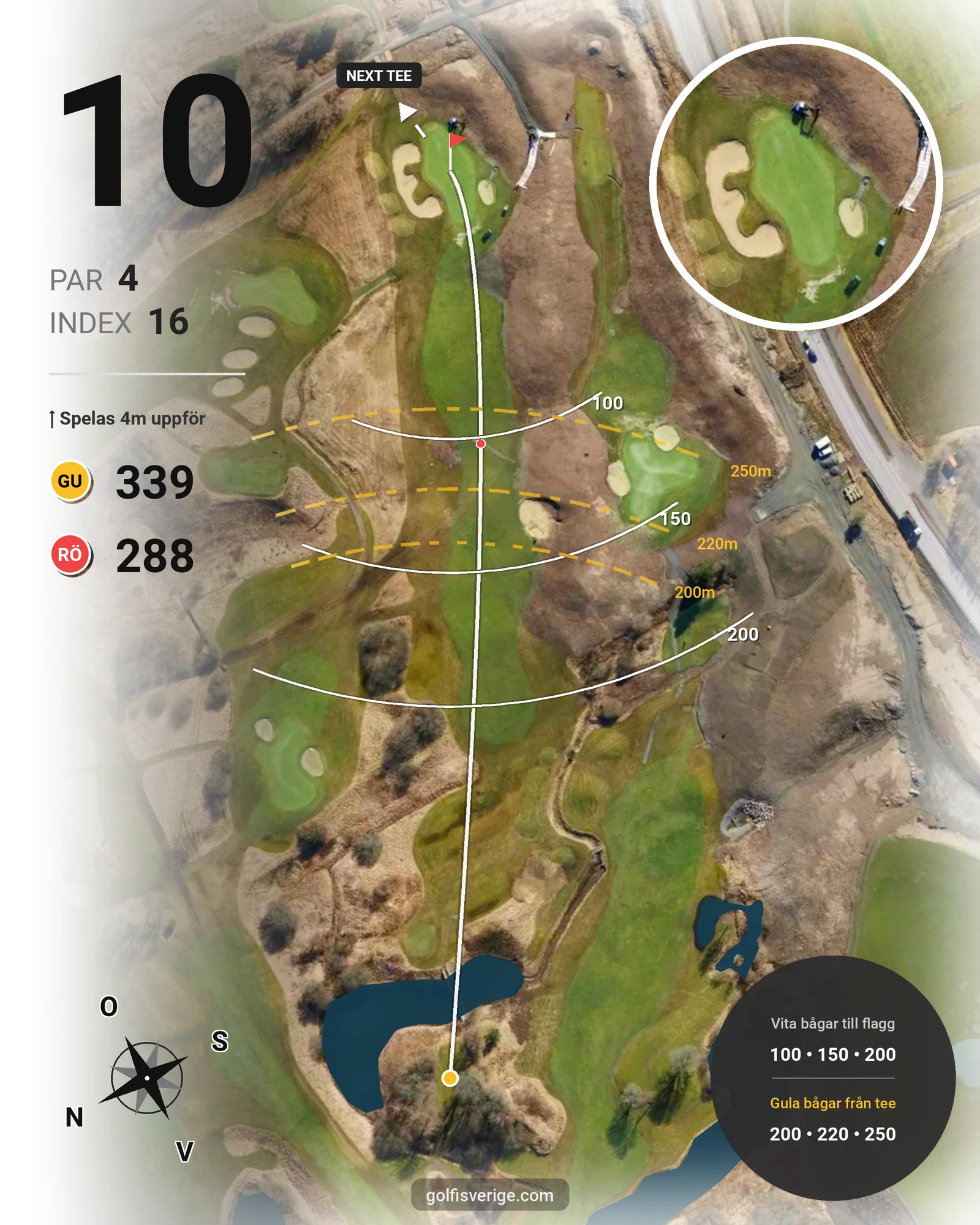 Banguide Västgötabanan på Lerjedalens Golfklubb - Hål 10 karta