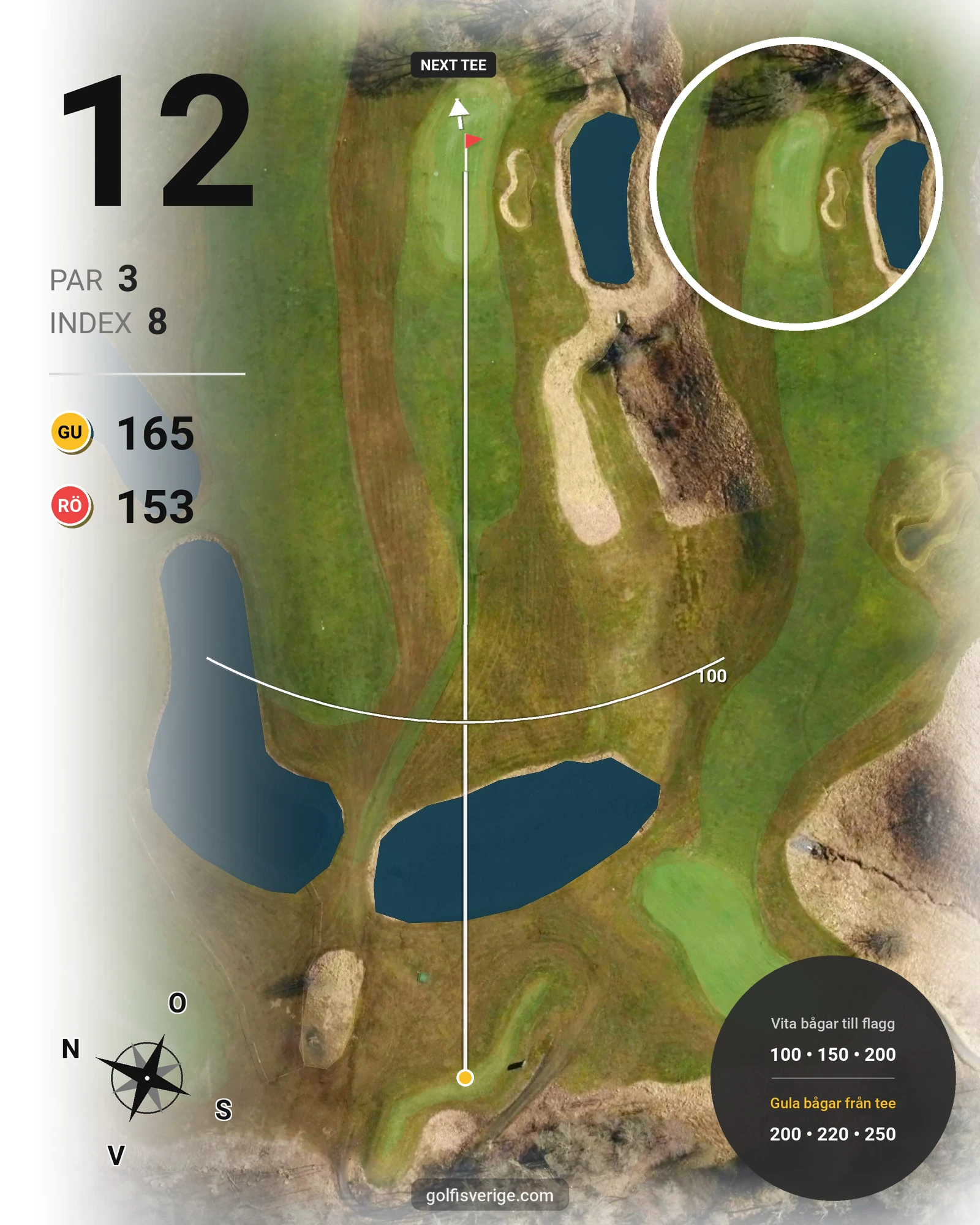 Banguide 9-hålsbanan på Lerjedalens Golfklubb - Hål 12 karta