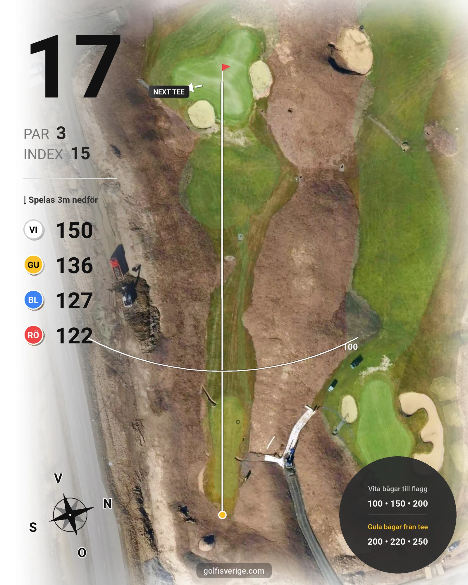 Banguide 18 Hålsbanan på Lerjedalens Golfklubb - Hål 17 karta