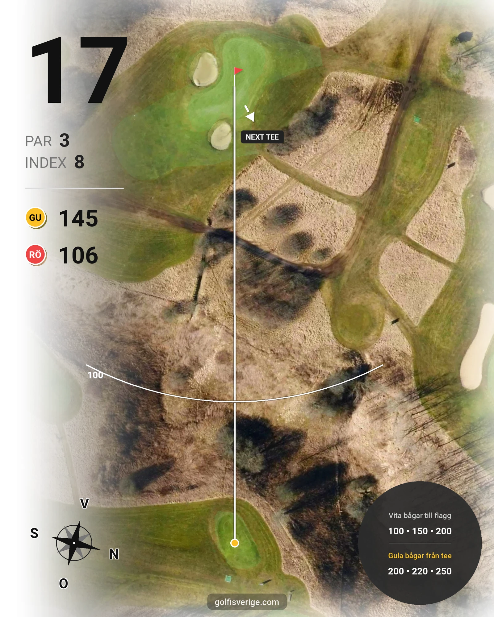 Banguide Västgötabanan på Lerjedalens Golfklubb - Hål 17 karta