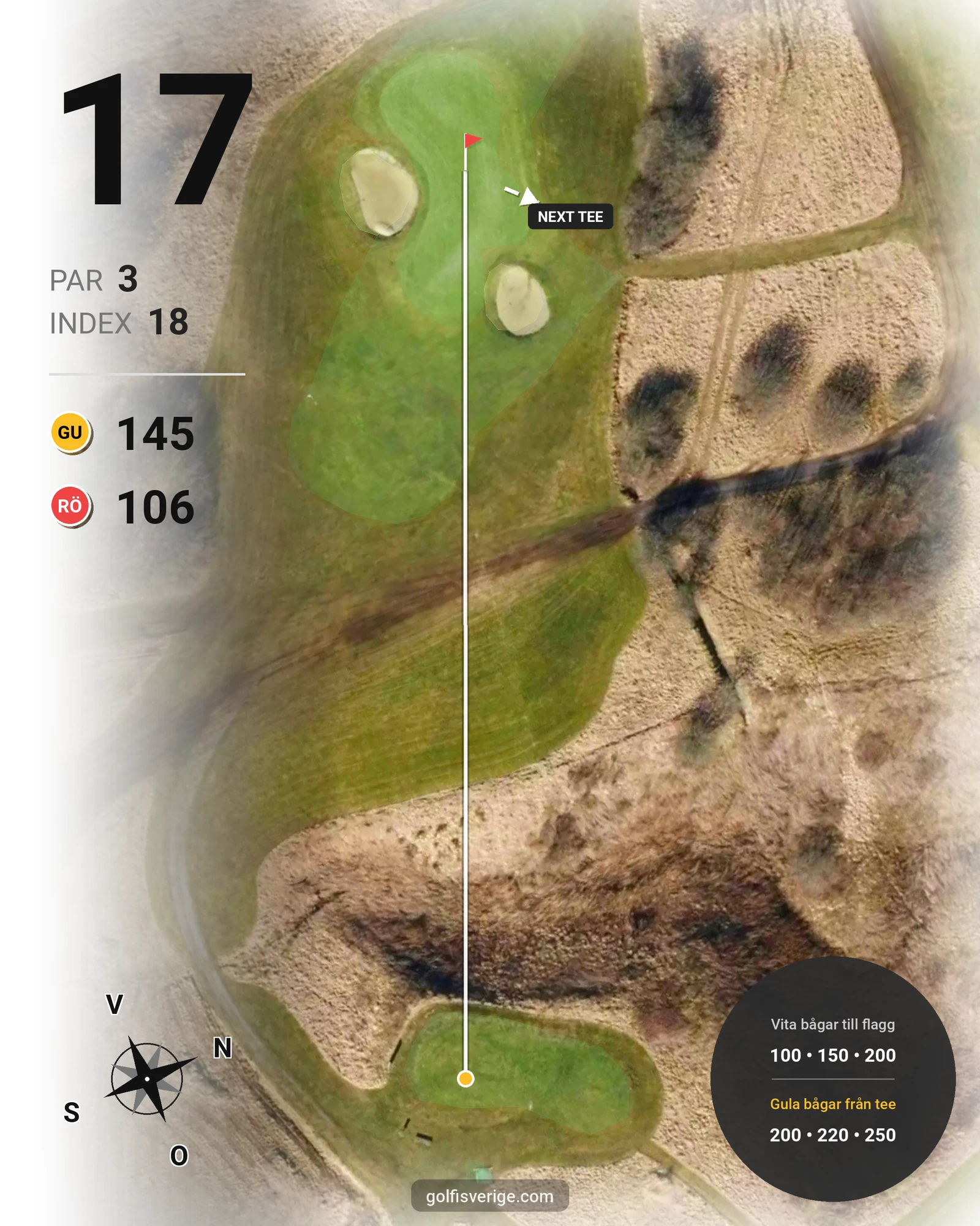 Banguide 9-hålsbanan på Lerjedalens Golfklubb - Hål 17 karta