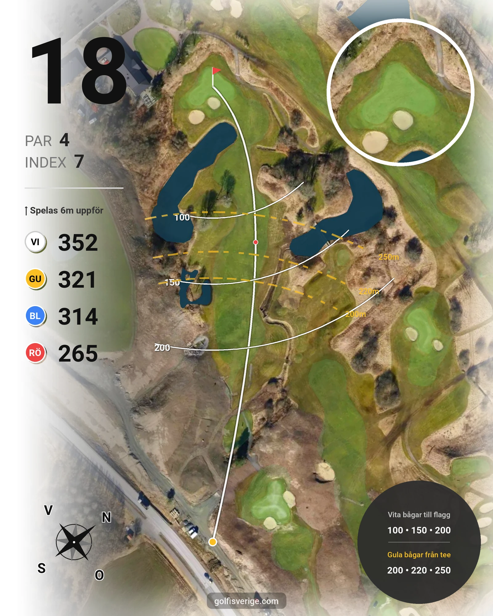 Banguide 18 Hålsbanan på Lerjedalens Golfklubb - Hål 18 karta