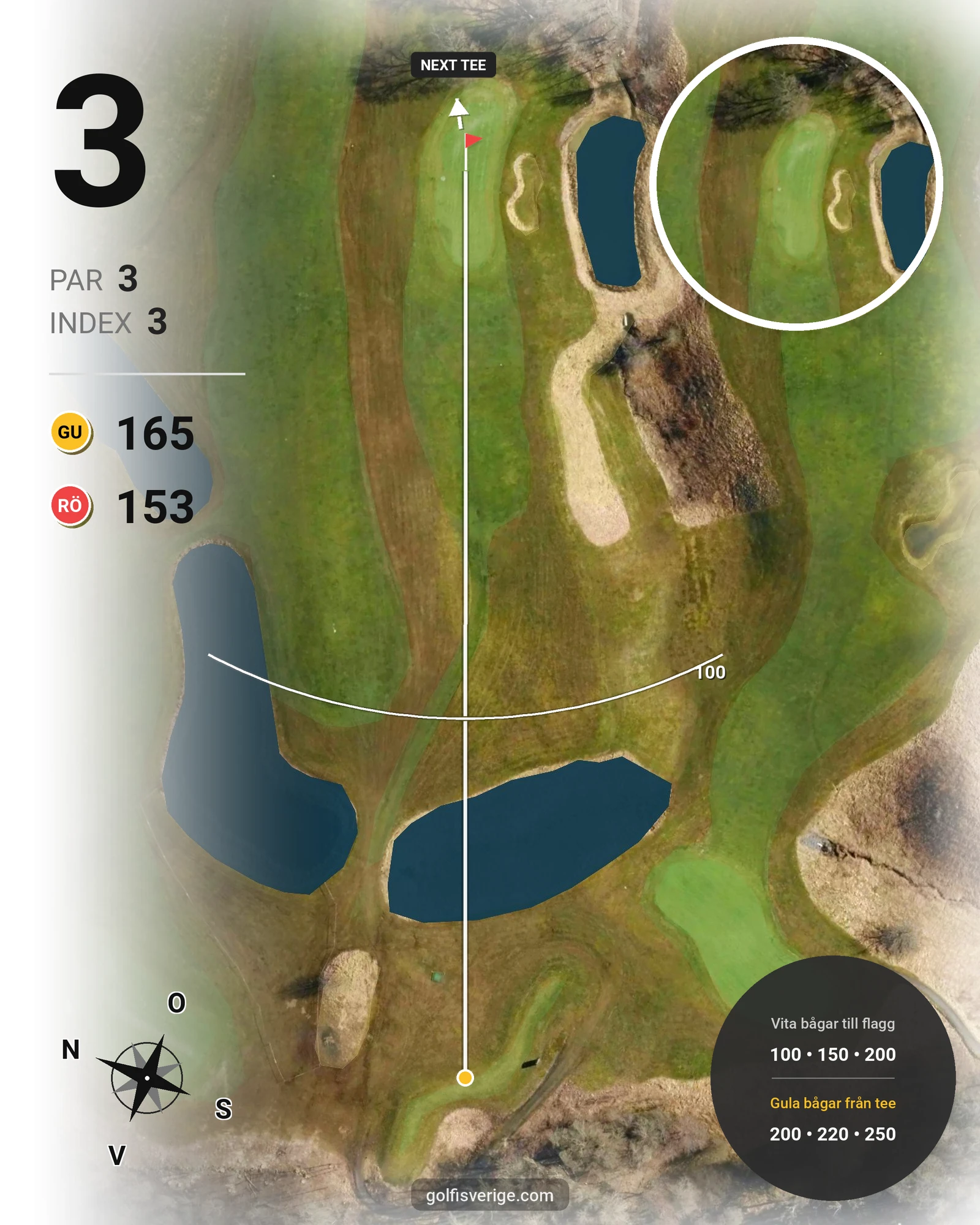 Banguide Västgötabanan på Lerjedalens Golfklubb - Hål 3 karta
