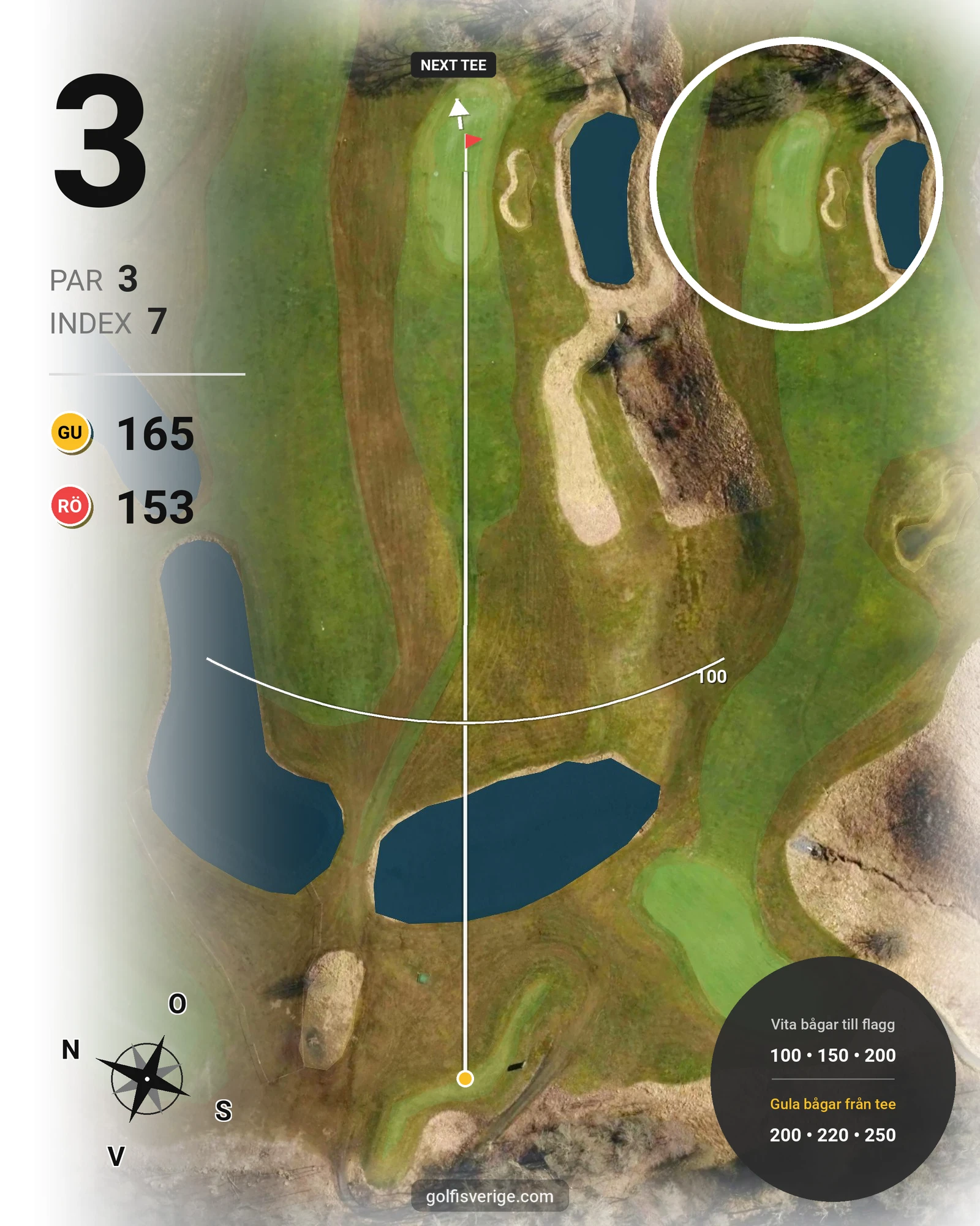 Banguide 9-hålsbanan på Lerjedalens Golfklubb - Hål 3 karta