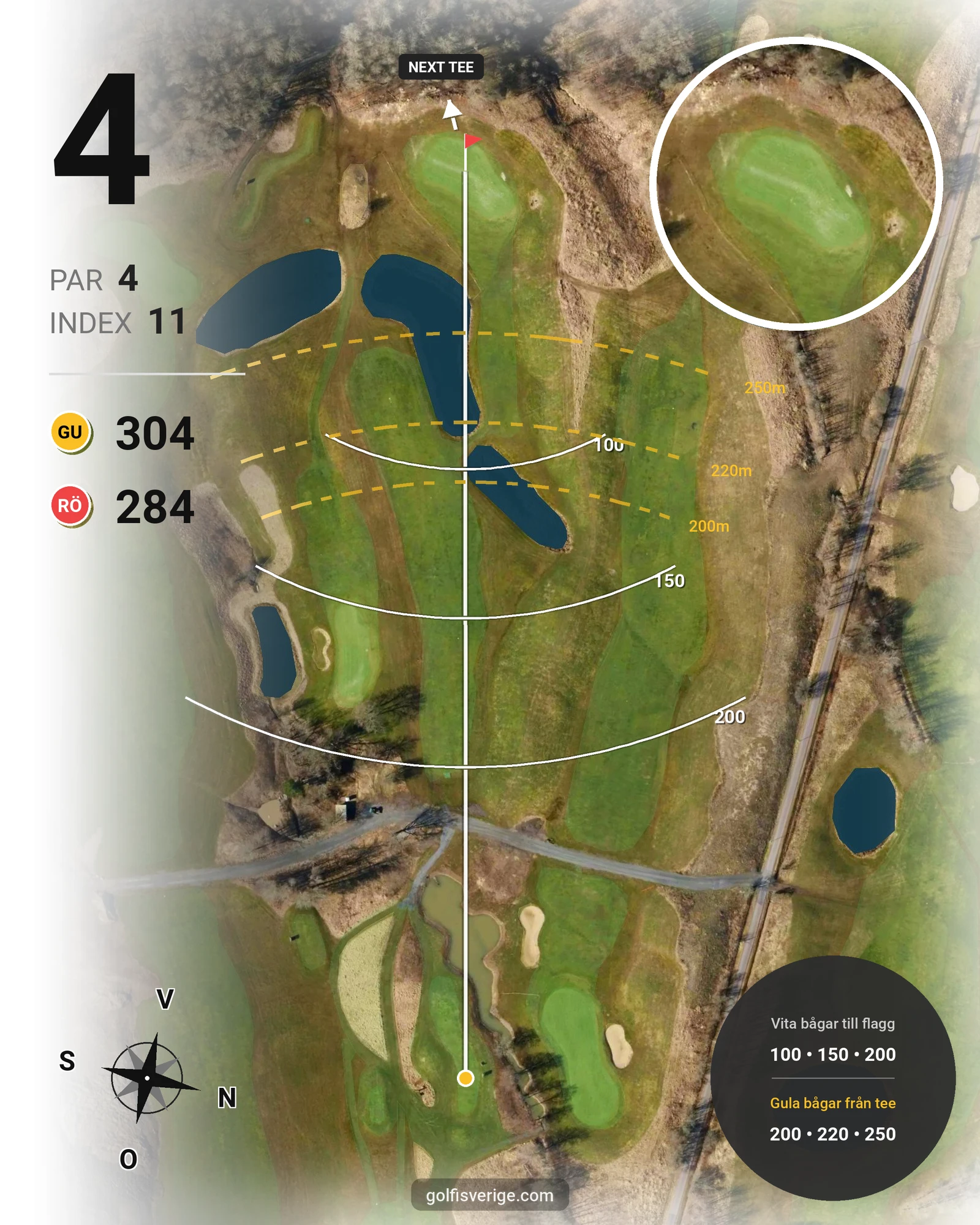 Banguide 9-hålsbanan på Lerjedalens Golfklubb - Hål 4 karta