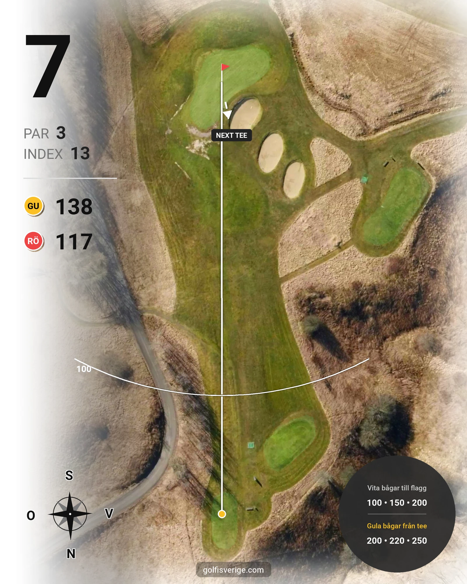 Banguide Västgötabanan på Lerjedalens Golfklubb - Hål 7 karta