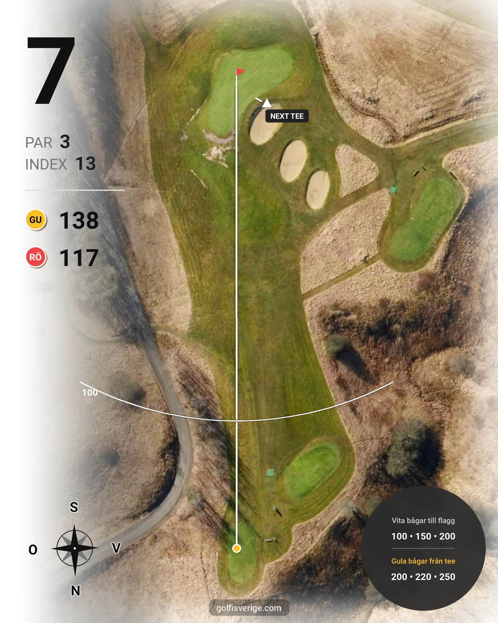 Banguide 9-hålsbanan på Lerjedalens Golfklubb - Hål 7 karta