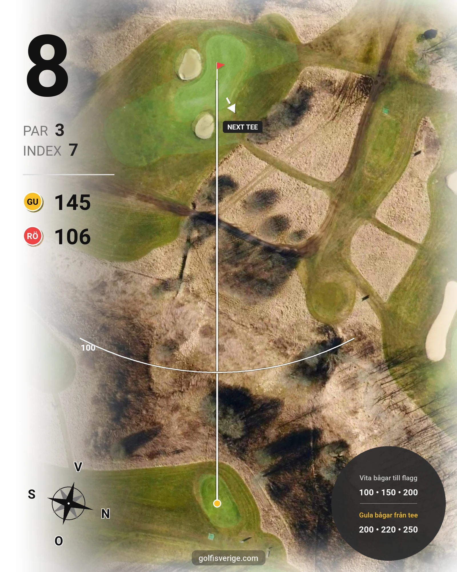 Banguide Västgötabanan på Lerjedalens Golfklubb - Hål 8 karta