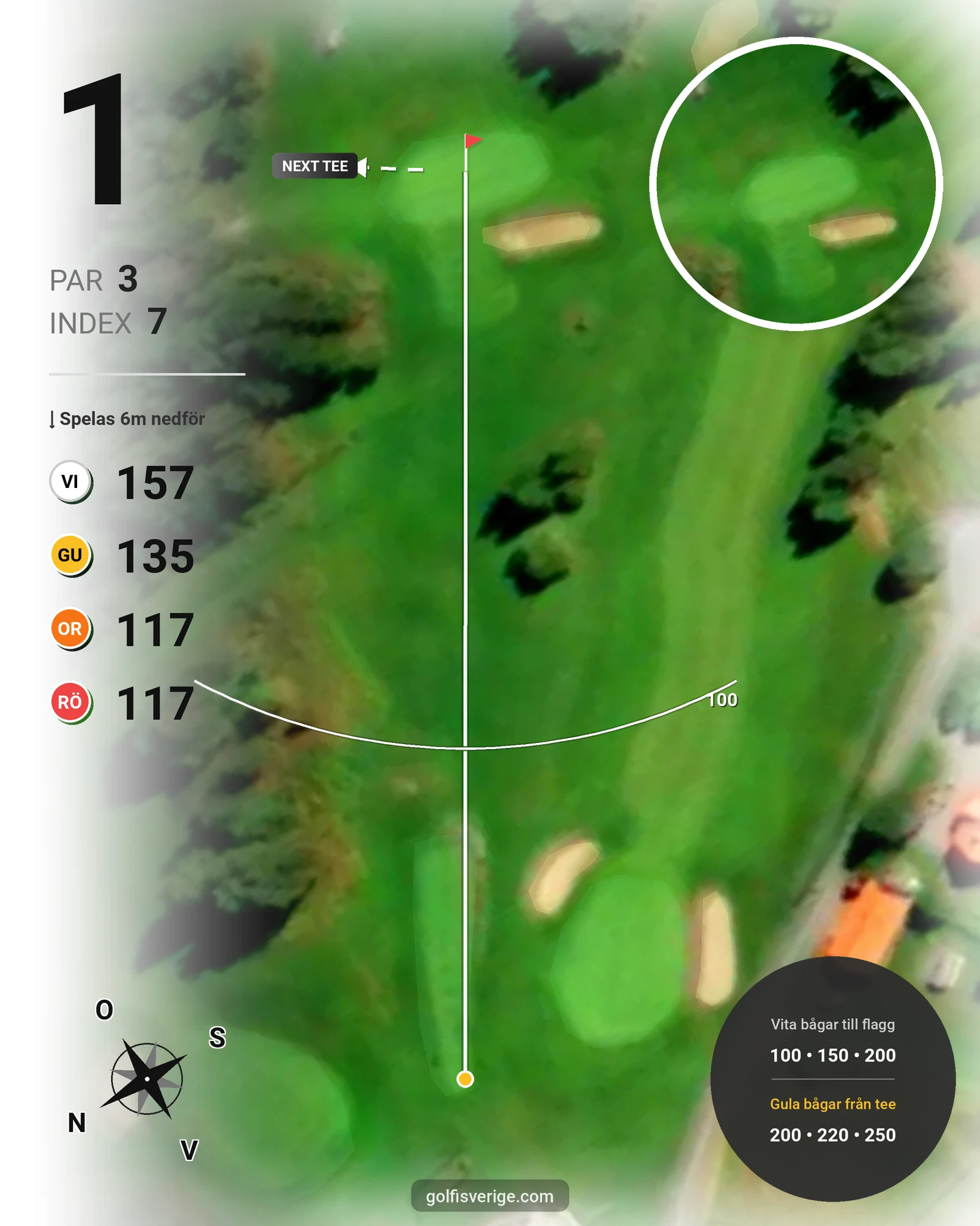 Banguide Lindesbergs GK på Lindesbergs Golfklubb - Hål 1 karta