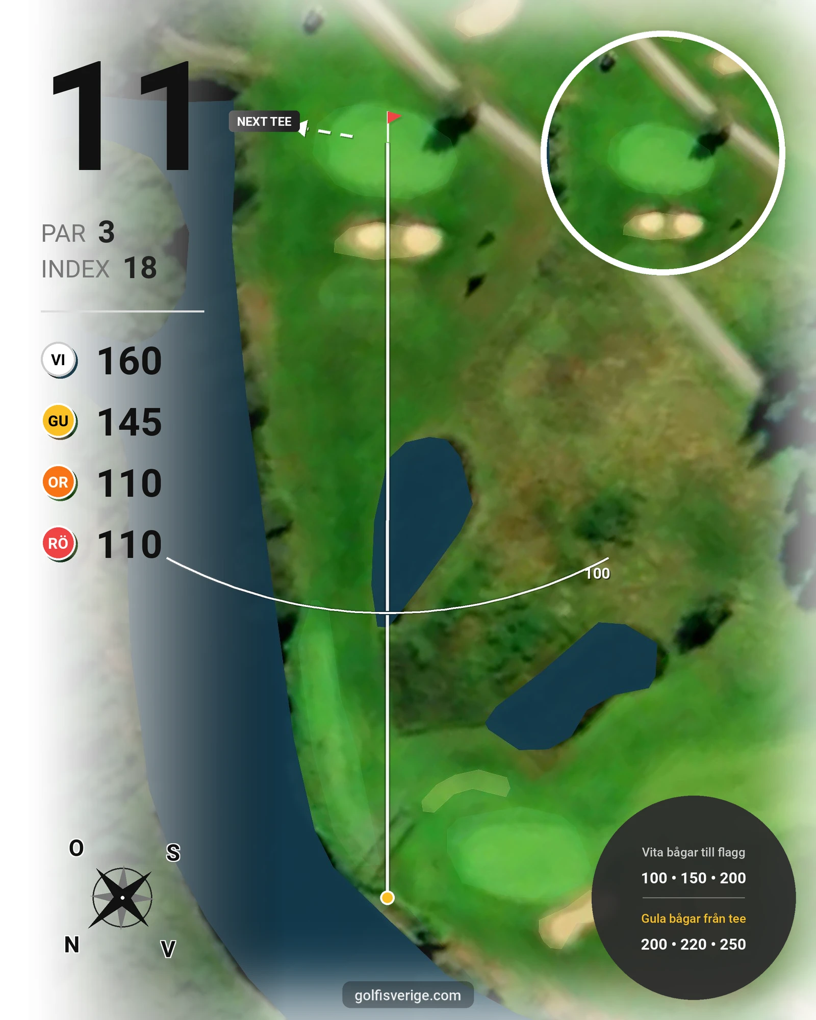 Banguide Lindesbergs GK på Lindesbergs Golfklubb - Hål 11 karta