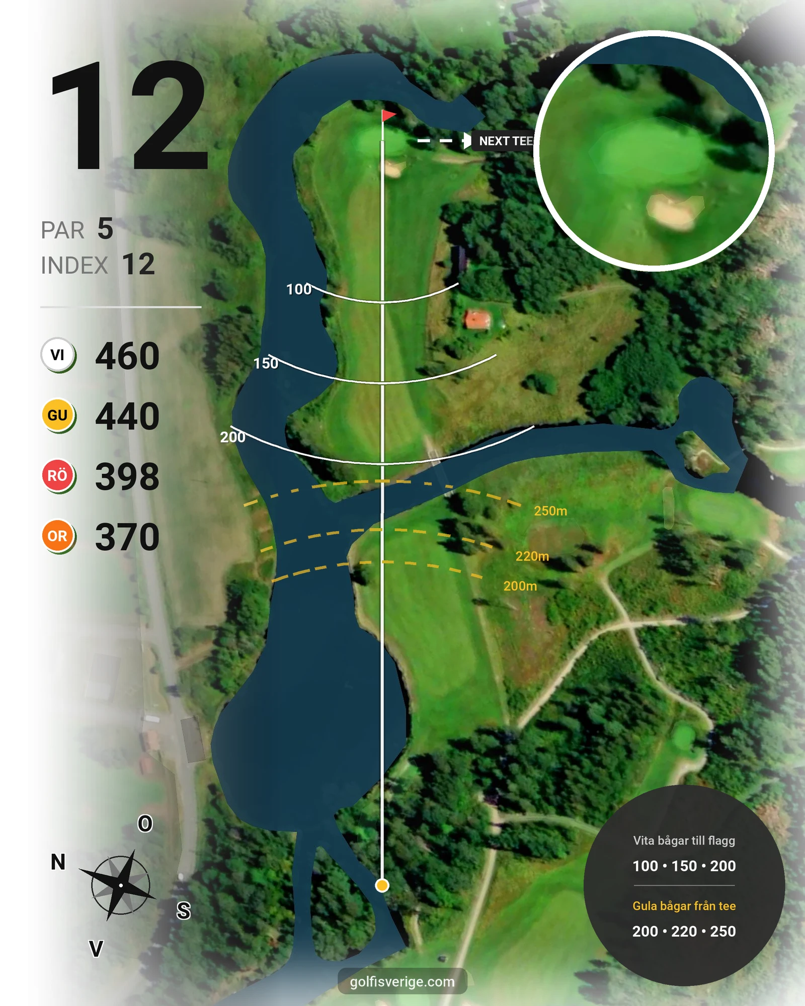 Banguide Lindesbergs GK på Lindesbergs Golfklubb - Hål 12 karta
