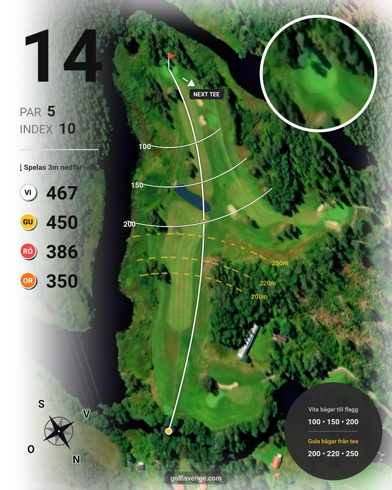 Banguide Lindesbergs GK på Lindesbergs Golfklubb - Hål 14 karta