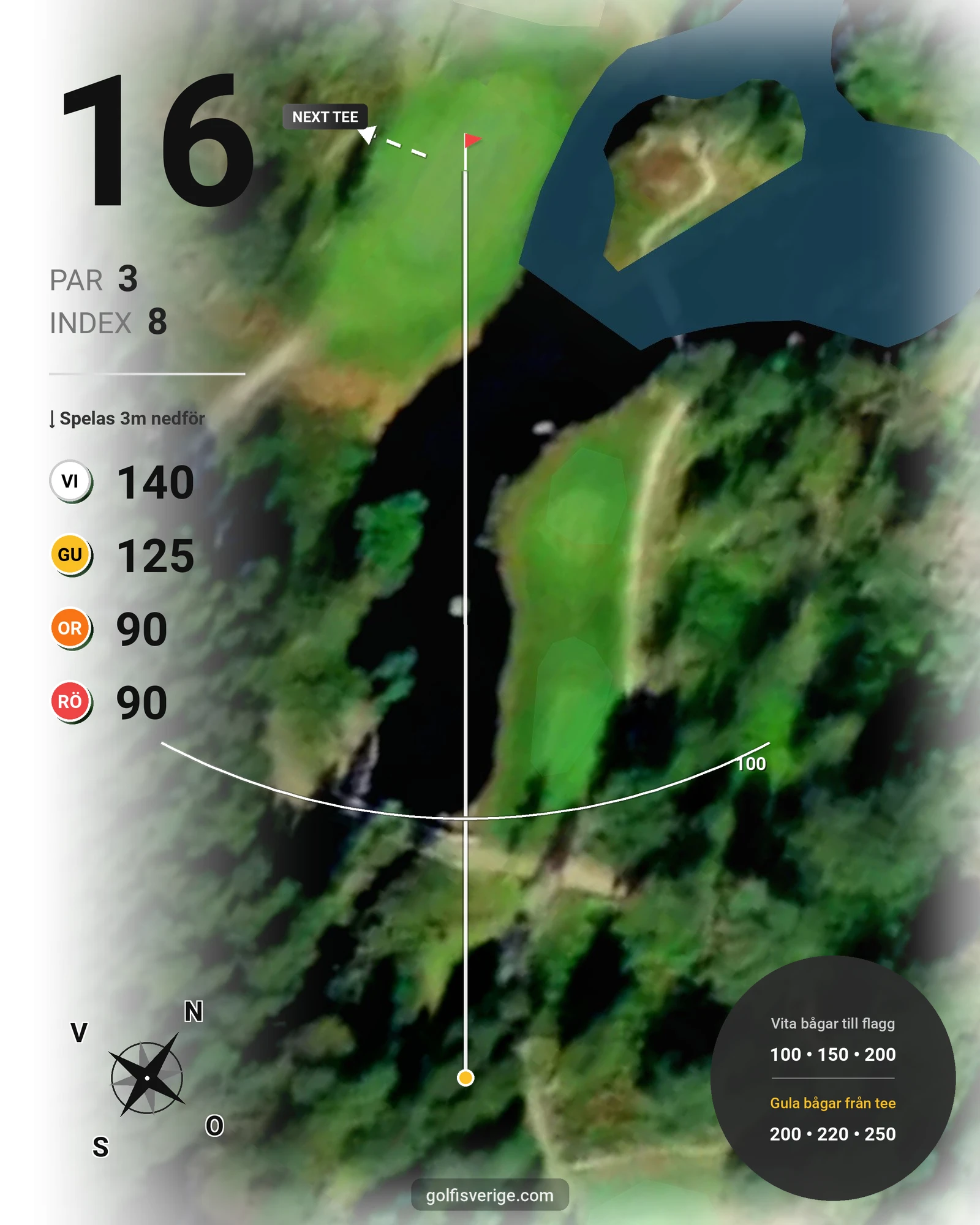 Banguide Lindesbergs GK på Lindesbergs Golfklubb - Hål 16 karta