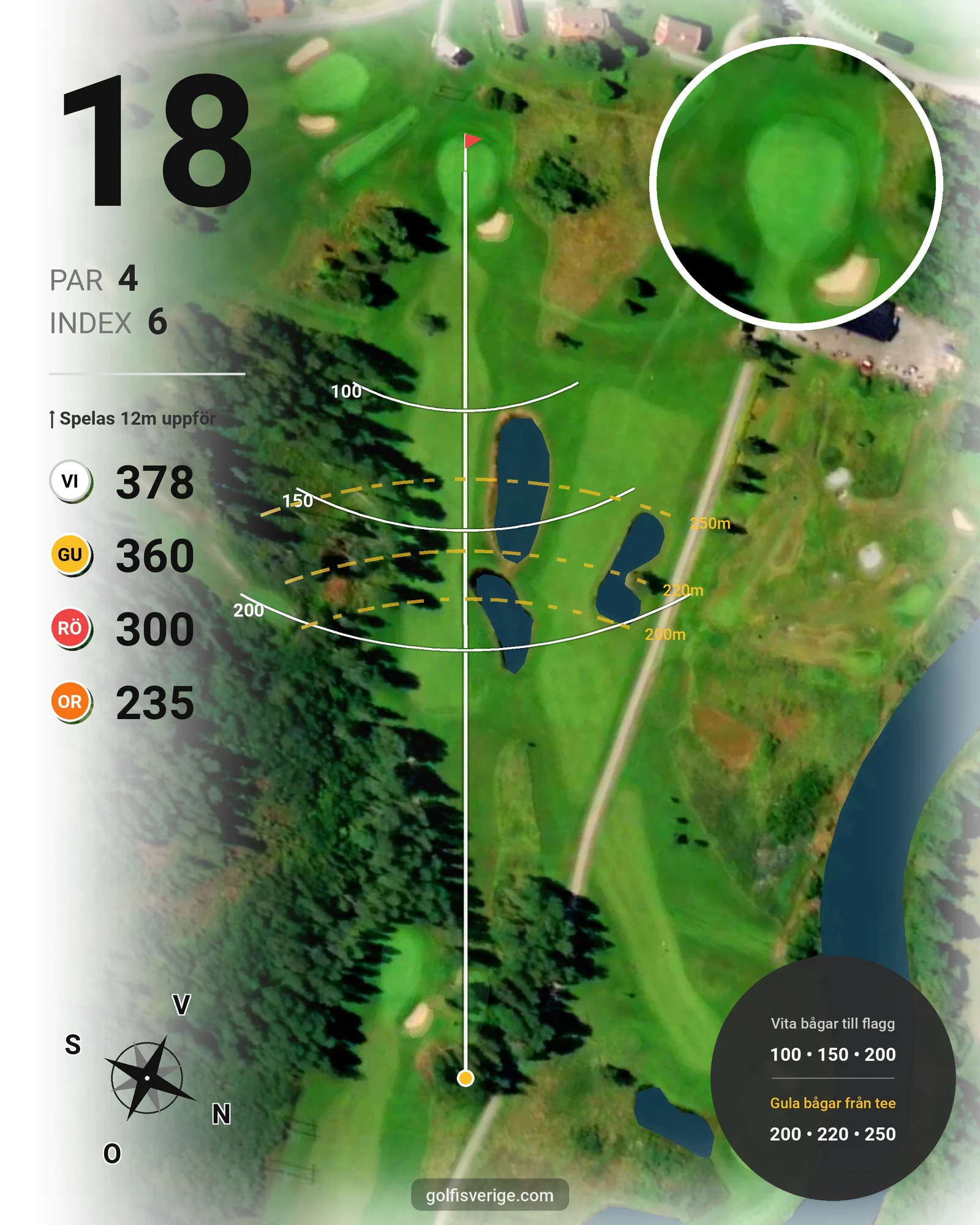 Banguide Lindesbergs GK på Lindesbergs Golfklubb - Hål 18 karta
