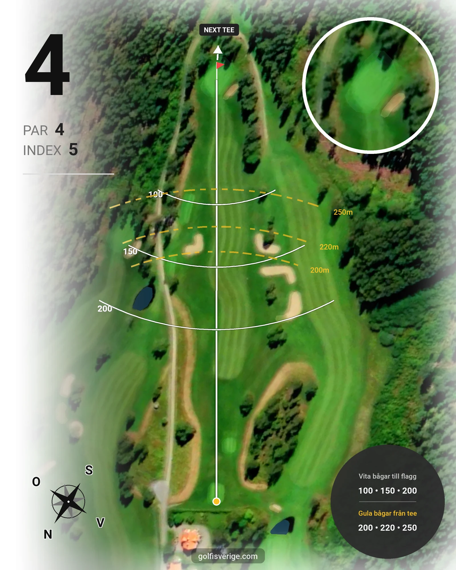 Banguide Lindesbergs GK på Lindesbergs Golfklubb - Hål 4 karta