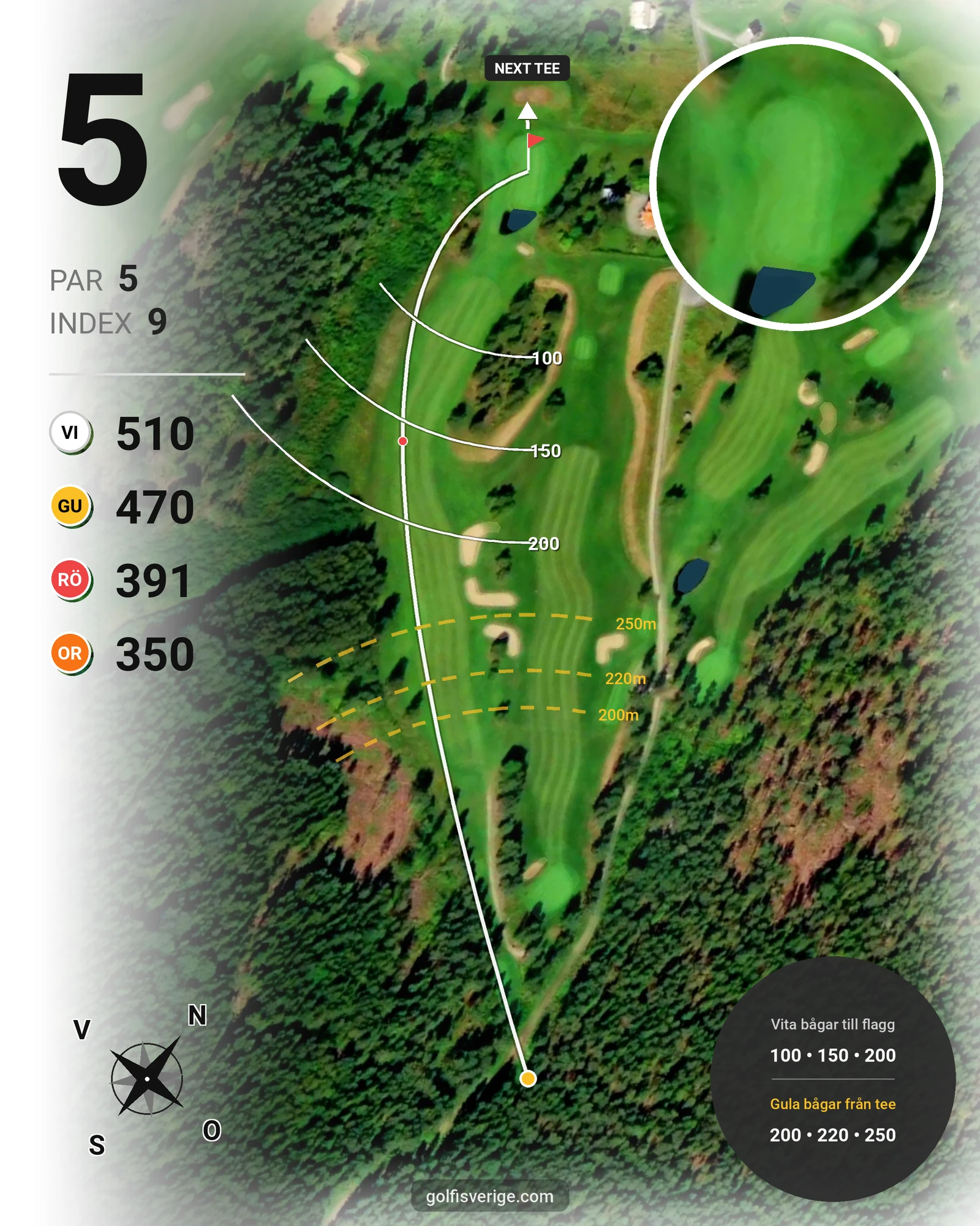 Banguide Lindesbergs GK på Lindesbergs Golfklubb - Hål 5 karta